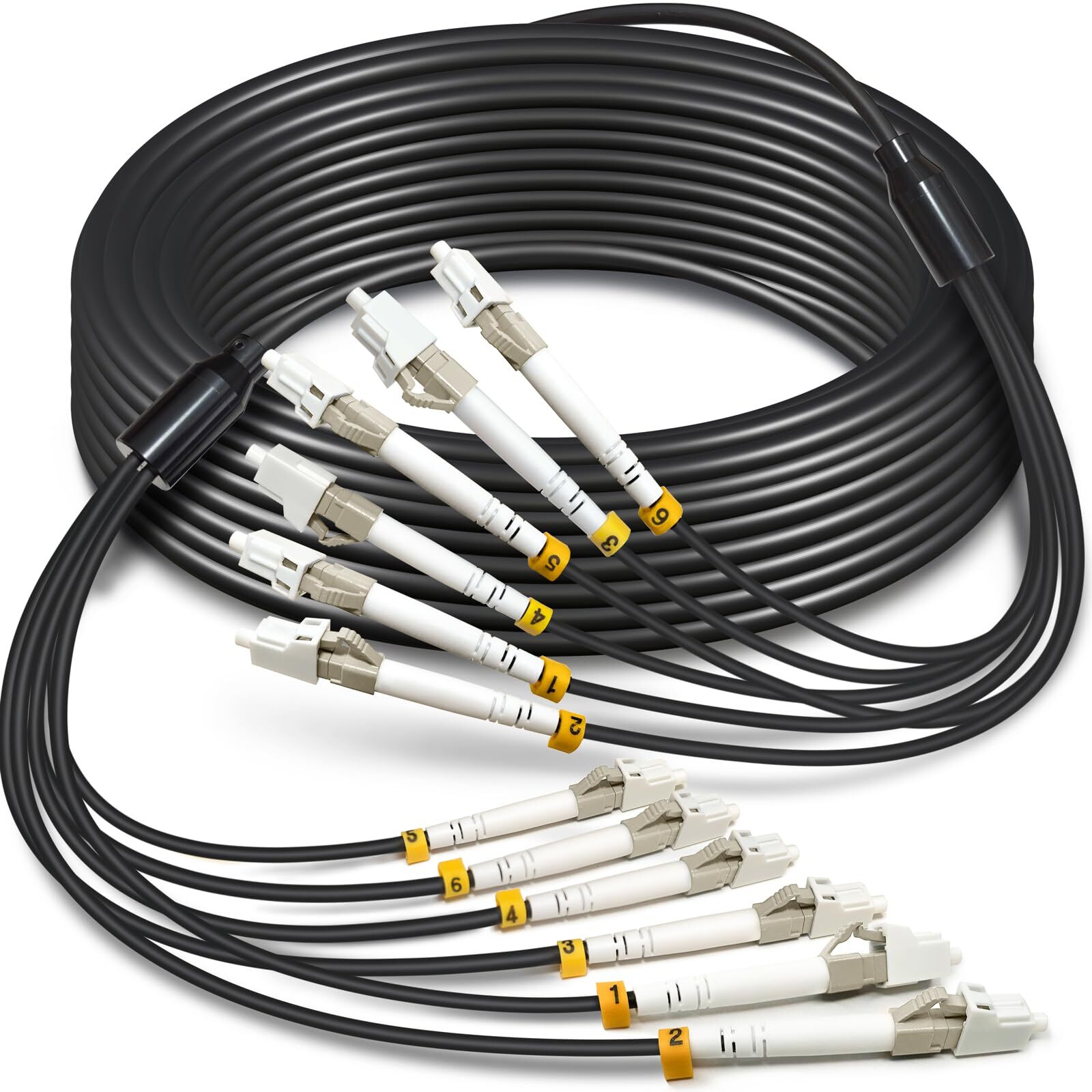 15 Meters 6 Core OM3 Multimode Industrial TPU LC to LC Outdoor Armored Fiber ...