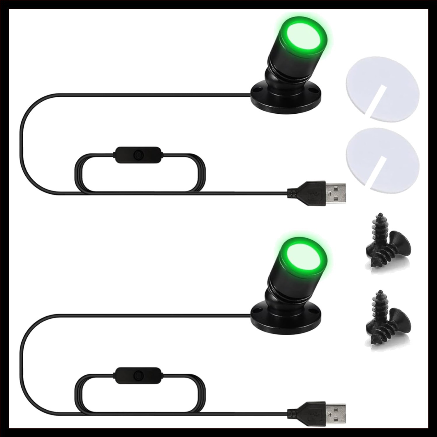 Compact USB LED Spotlights 2-Pack – Perfect Lighting for Displays & Cabinets