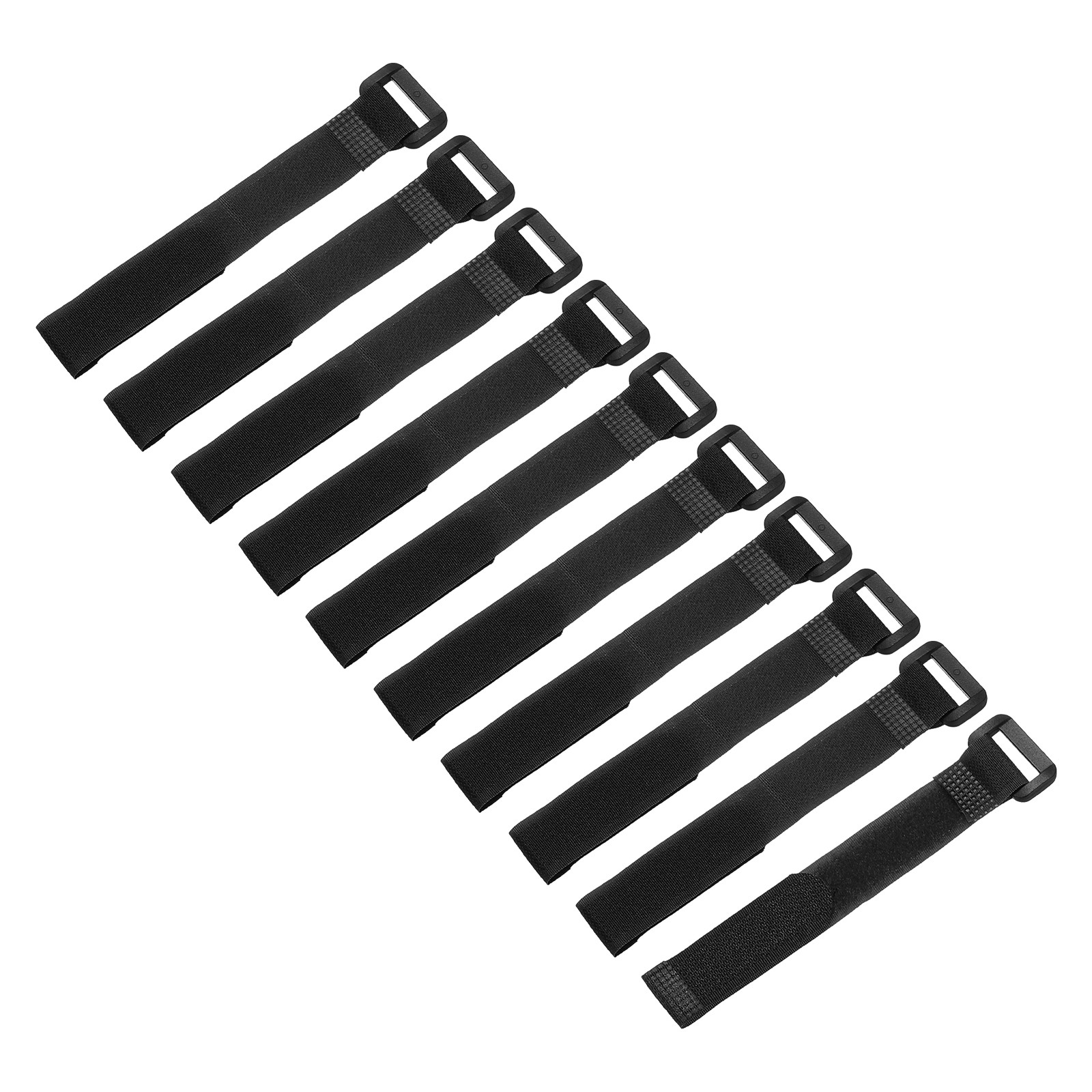 10 Pcs Battery Tie Down Straps, 0.6" x 8" Black Nylon Hold Down Hook Loop Strap