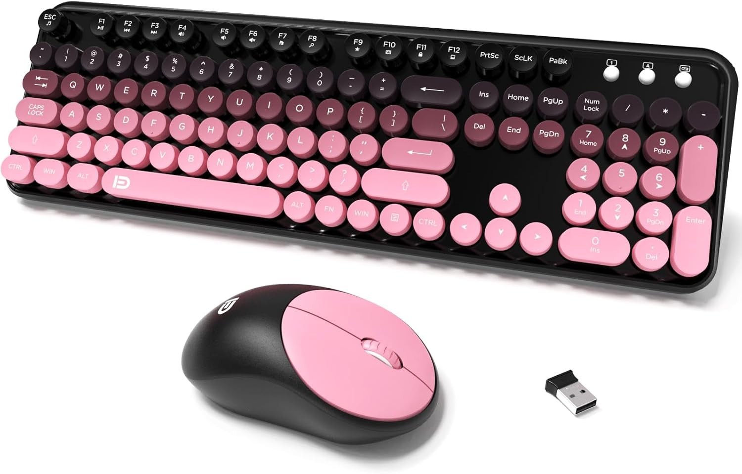 Wireless Keyboard and Mouse Combo, 2.4 GHz Wireless Full-Sized Typewriter ....