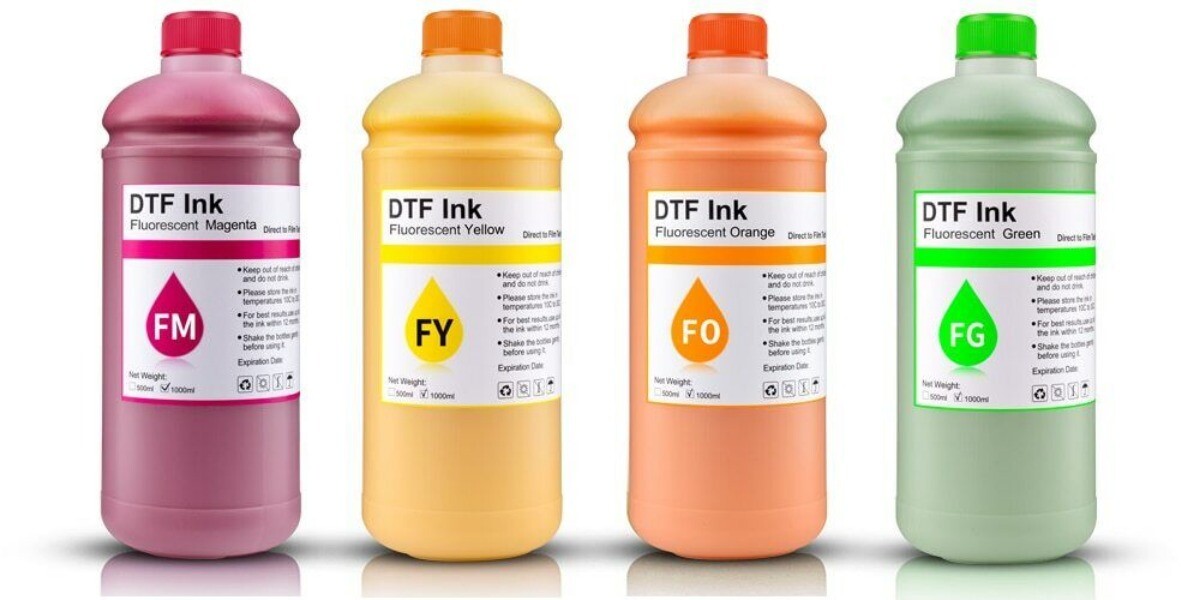 4*1000ml Fluorescent DTF Ink for Epson DX5 DX7 XP600 TX800 WF4720 I3200 Printer