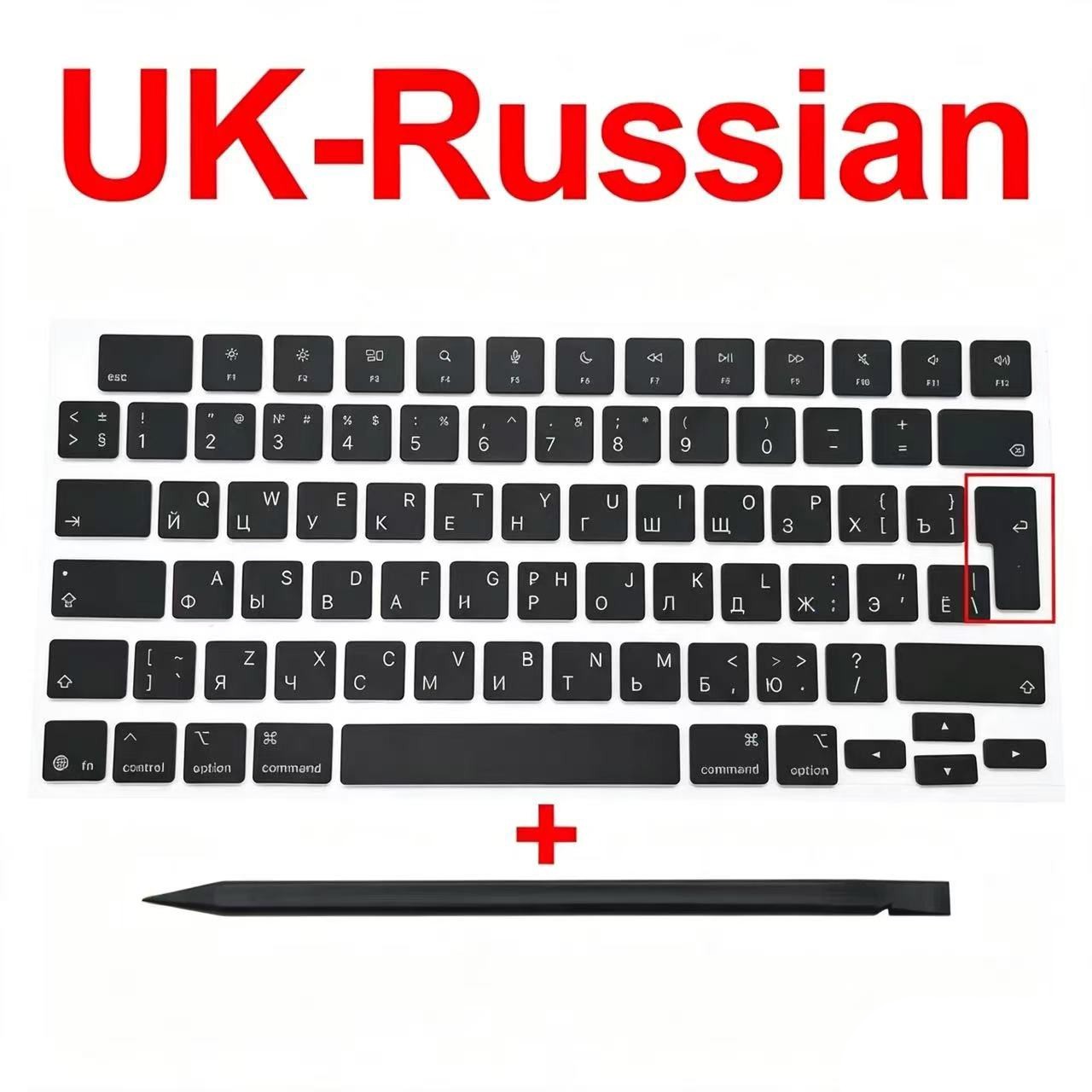 NEW Keycap UK-Russian Black For MacBook Air 13.6" M5 A3449 EMC 8877 2026 Year