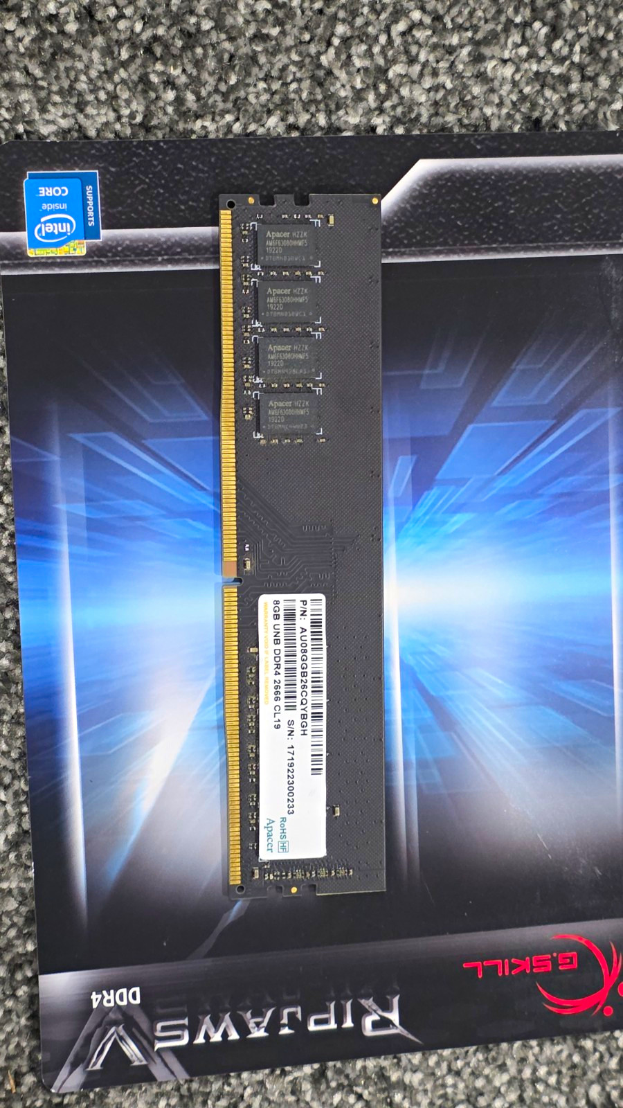 Apacer 8GB (1x8GB) DDR4-2666 PC4-21300 288-Pin UDIMM CL19 RAM