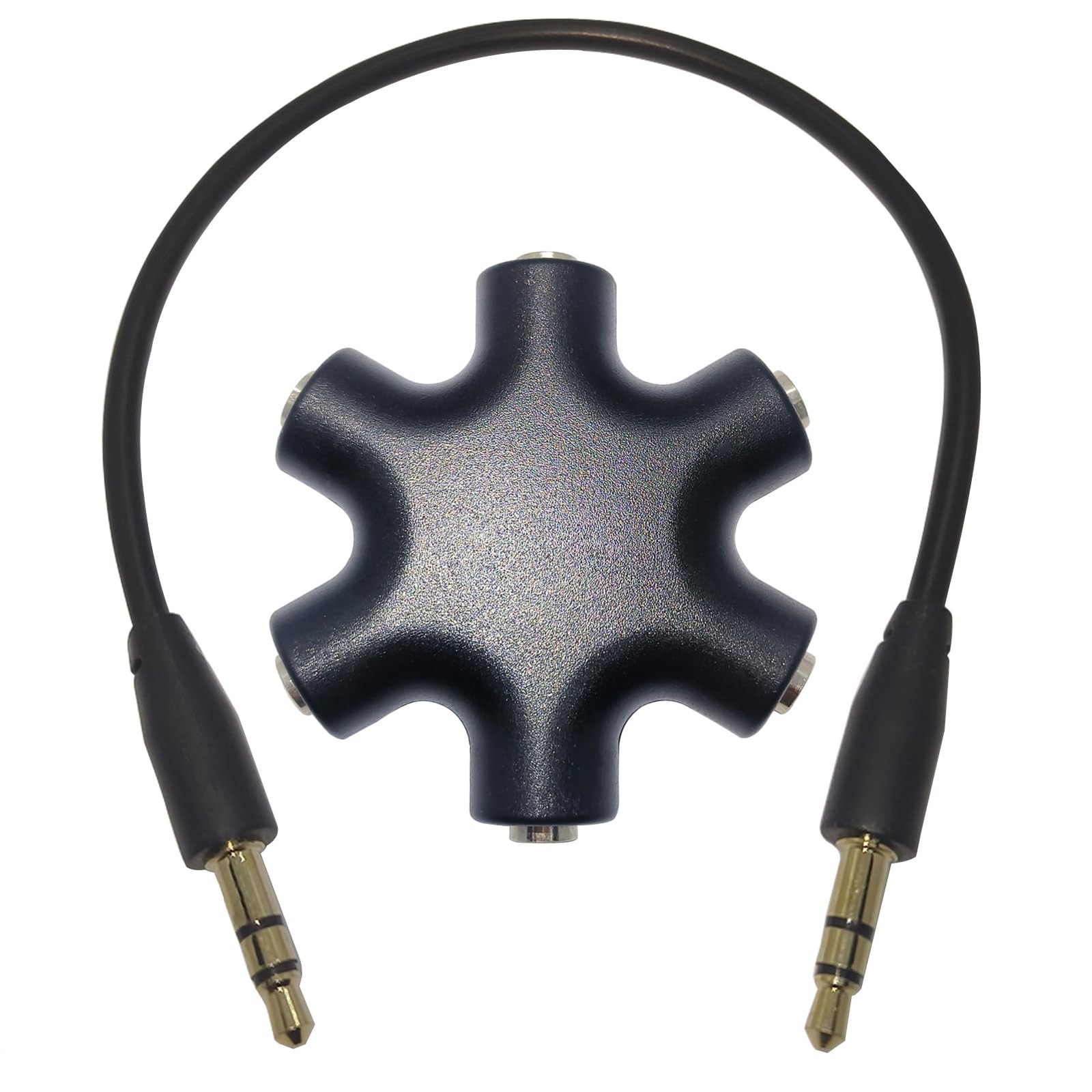 Typheoniks 5-Jack Audio Headphone Splitter 5 Way for 3.5mm 1 pack, Black 
