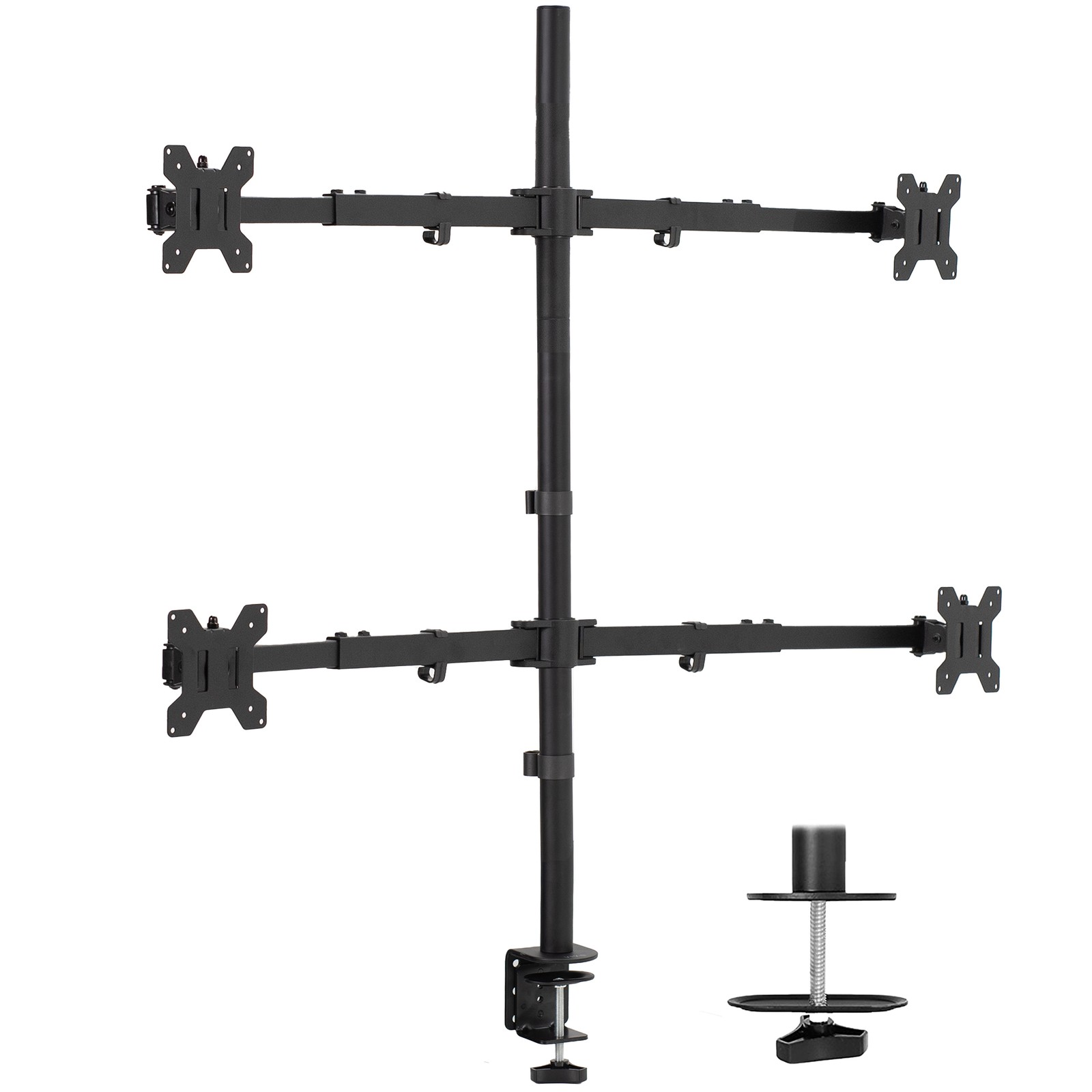 VIVO Telescoping Quad Ultra Wide 27" to 38" Monitor Heavy Duty Desk Mount Stand