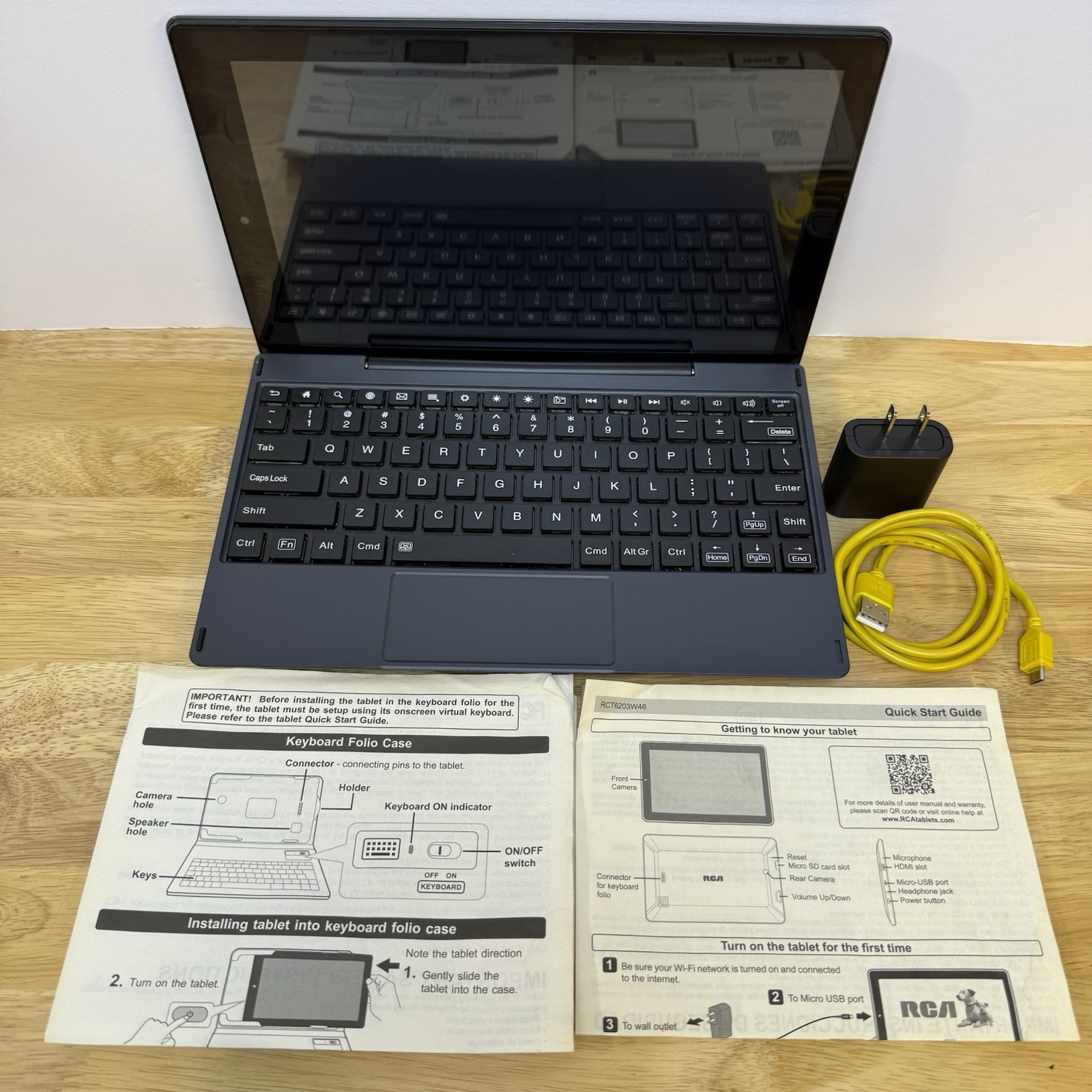 RCA Viking Pro RCT6A03W13 10.1in 32GB Android Tablet Detachable Keyboard Working