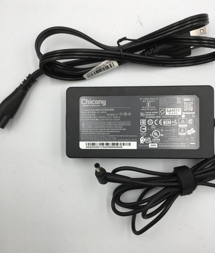 Chicony 120W 20V 6A 4.5mm A17-120P2A AC Adapter Charger for MSI