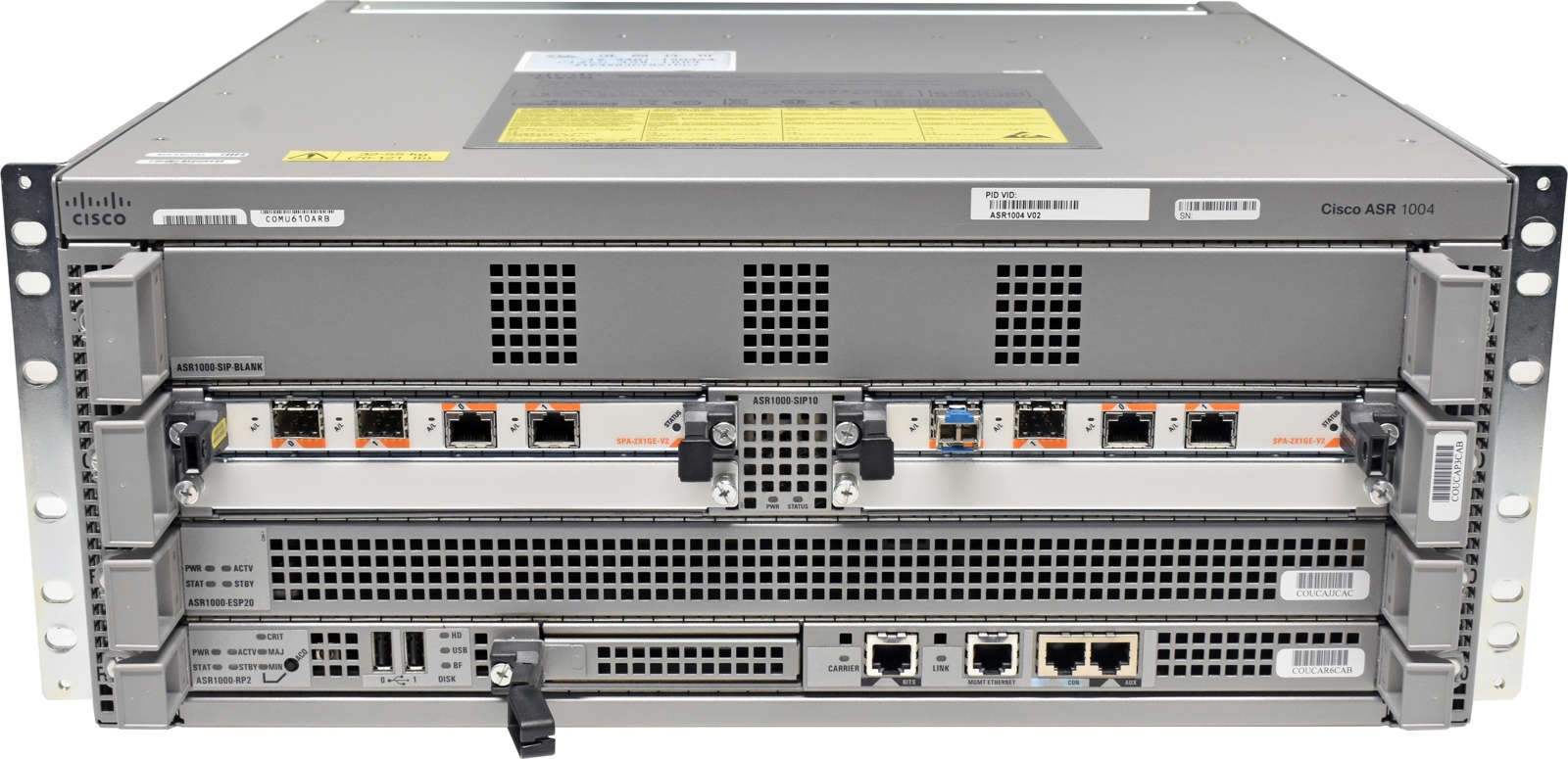 Cisco ASR1004 +Module ASR1000-RP2 ASR1000-ESP20 2x SPA-2X1GE-V2 2x PSU +Mini-GBIC