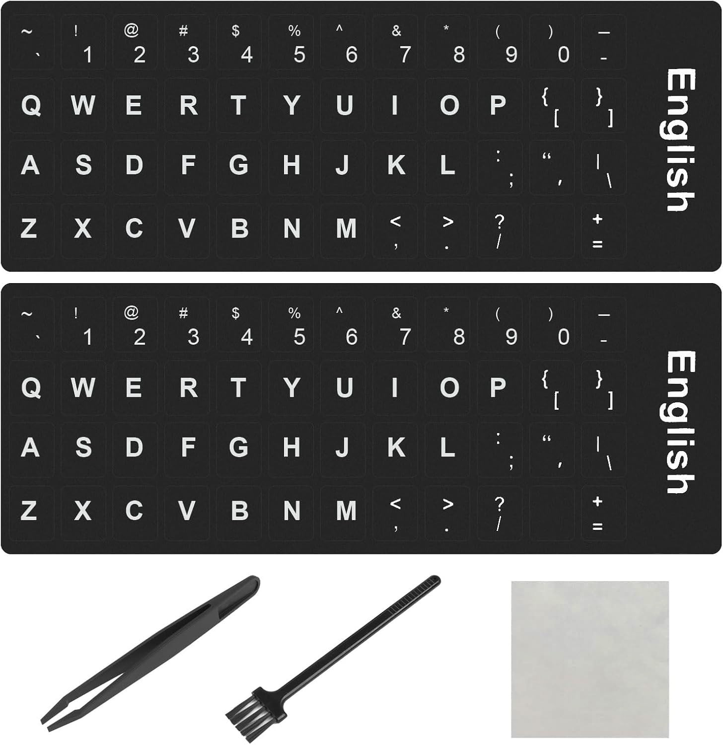 2PCS English Keyboard Stickers, Universal Replacement English Keyboard Letter...