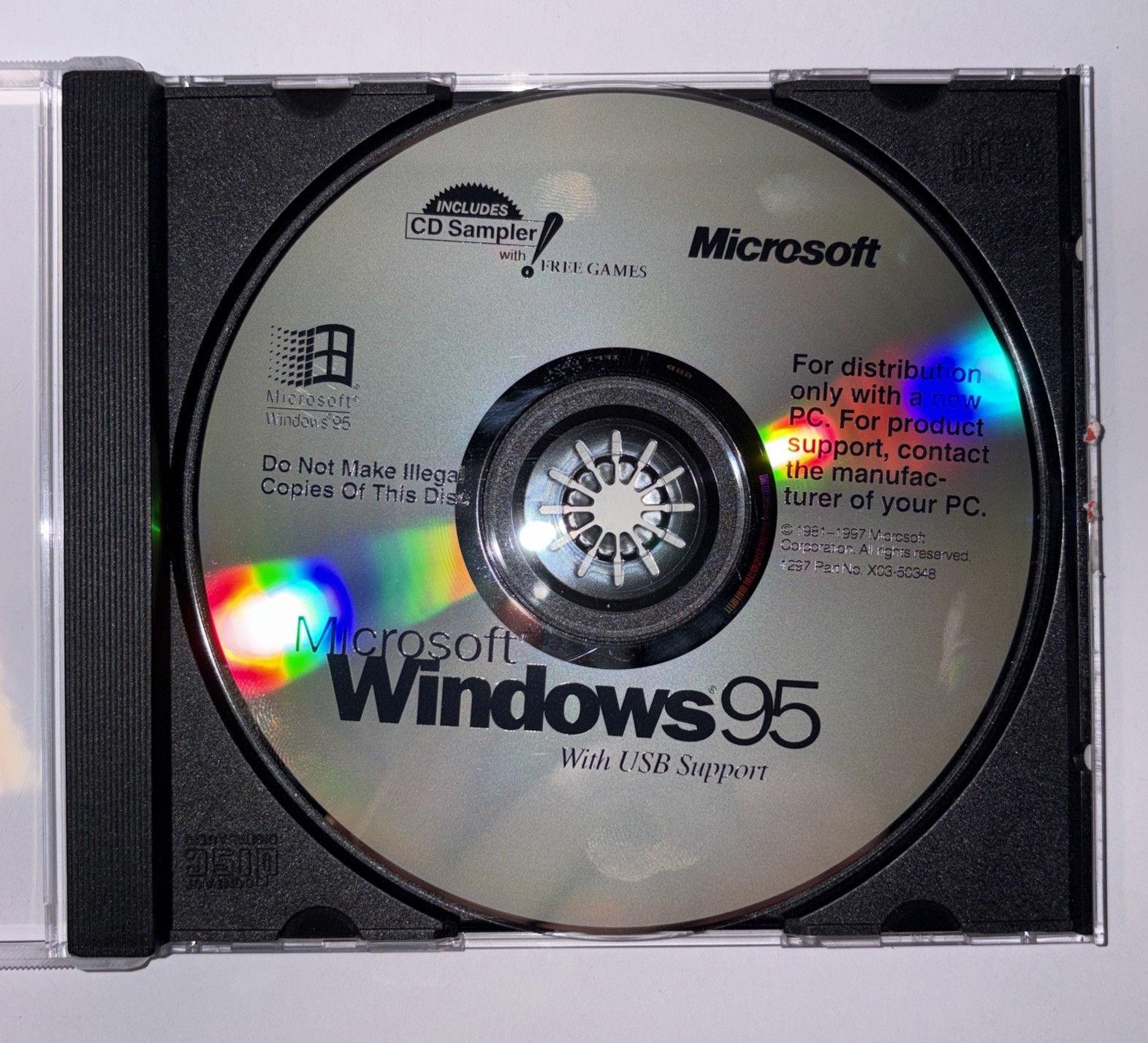 Microsoft Windows 95 OEM CD With USB Support Vintage Software Disc Only