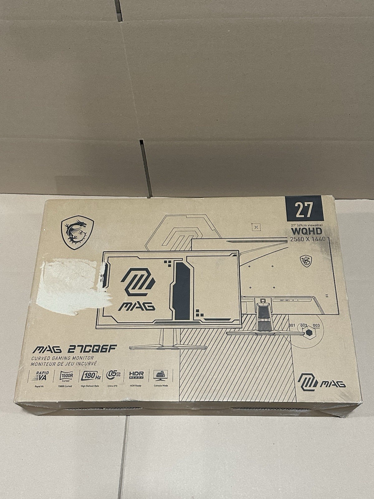 MSI 27CQ6F 27" 180 Hz Rapid VA  Gaming Monitor 2560x144