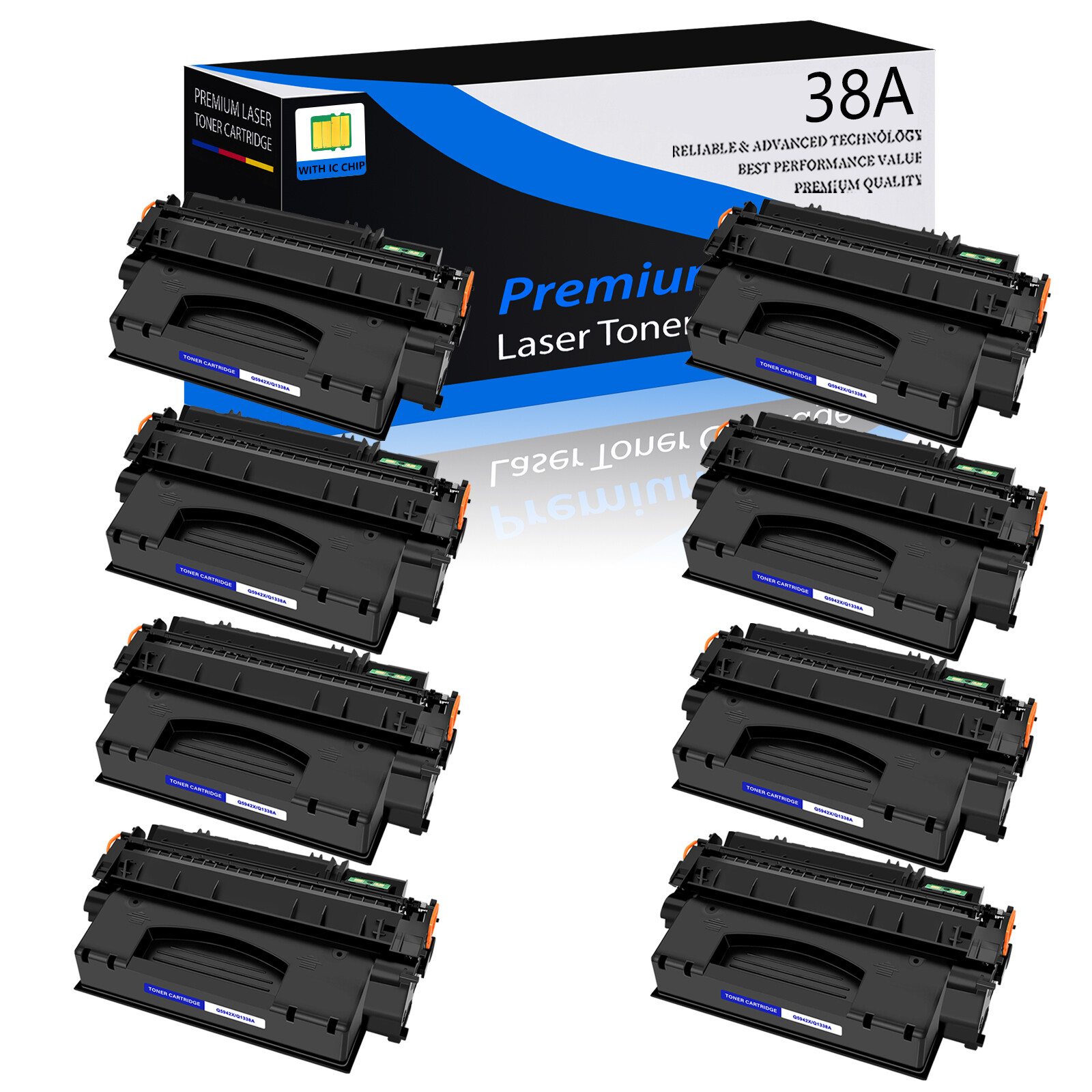 8x Q1338A 38A Toner Cartridge for HP LaserJet 4200 4200L 4200m 4200dtnsl