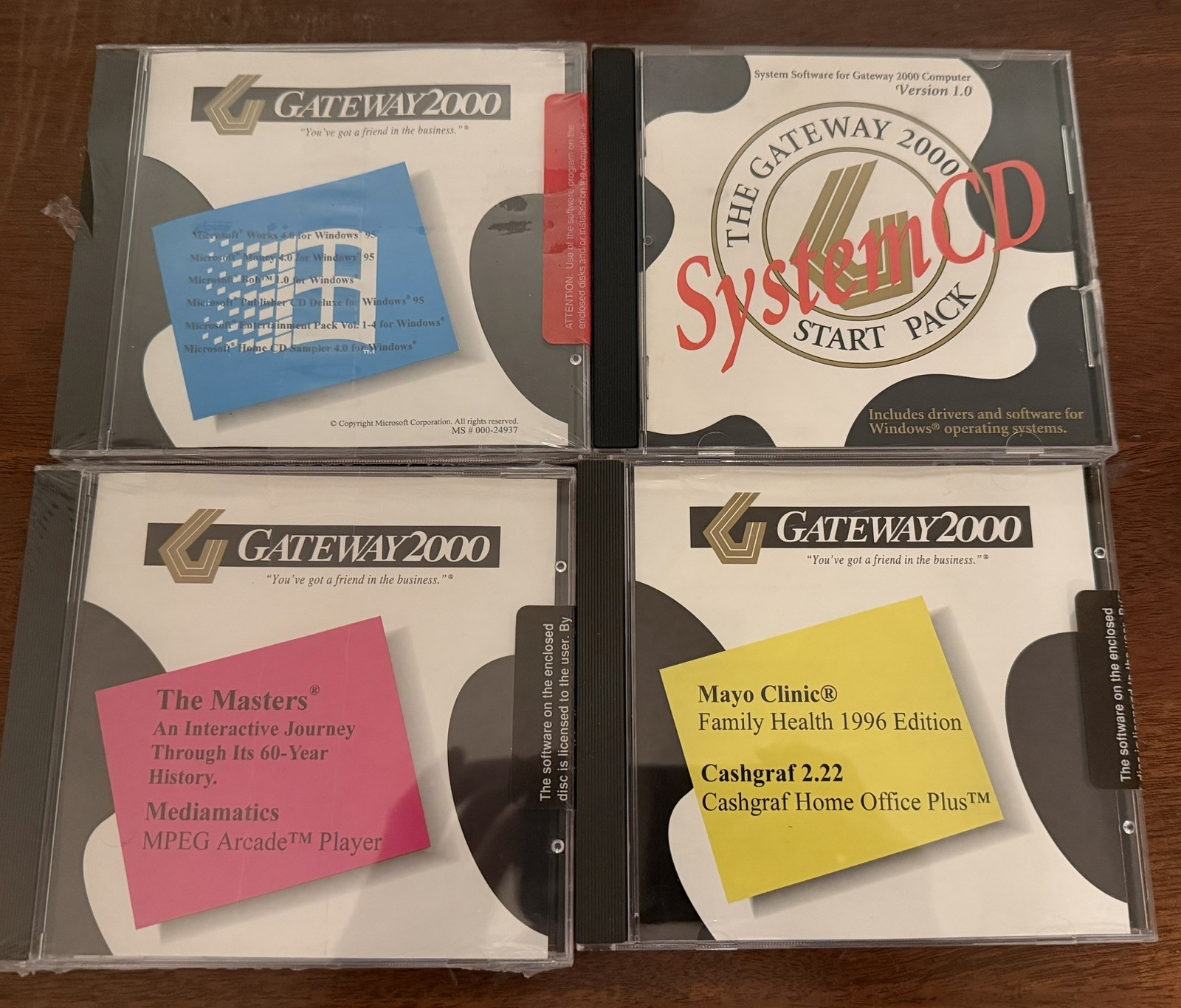Lot of 4 GATEWAY 2000 CDs: Programs, System CD, Information Highway, Mayo Clinic