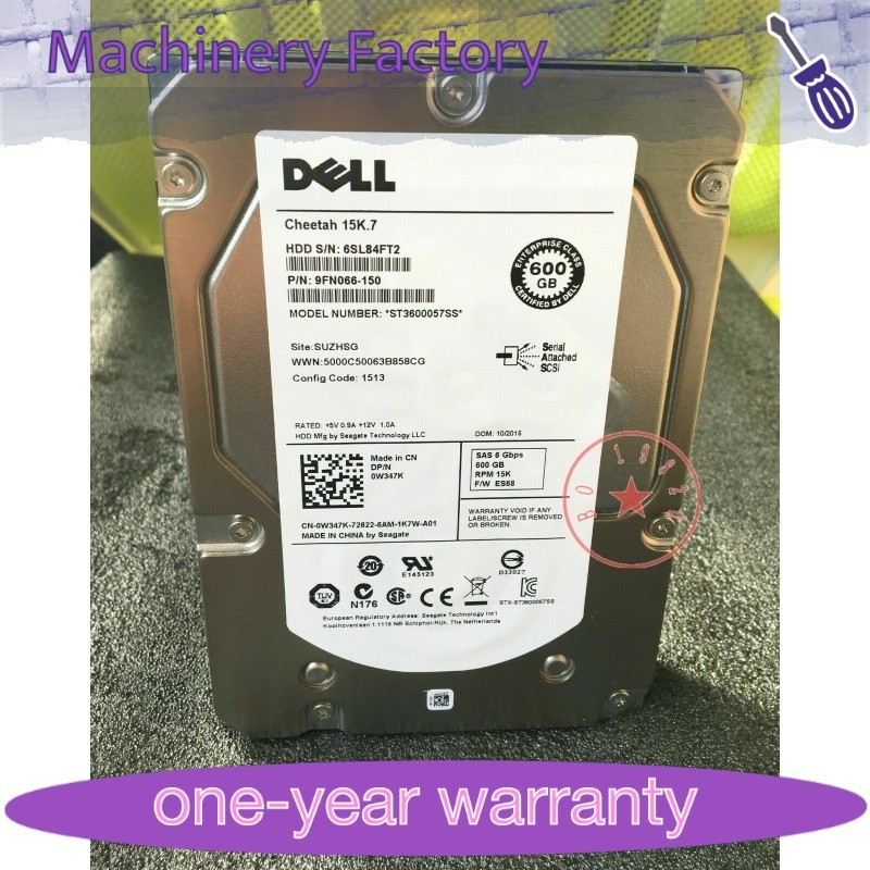 Dell Original 0W347K W347K 600GB 15000RPM 6Gbps 3.5" SAS HARD DRIVE ST3600057SS