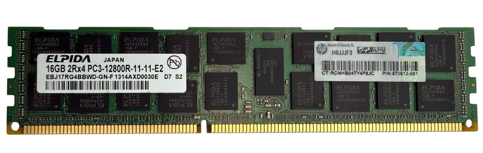 Elpida 16GB (1x16GB) PC3-12800R DDR3-1600 Server Memory EBJ17RG4BBWD-GN-F