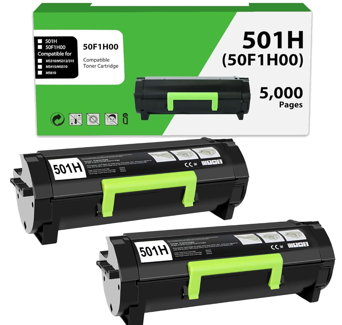 50F1H00 501H Toner Cartridge Compatible for Lexmark ms312dn Toner 50F1000 501H B