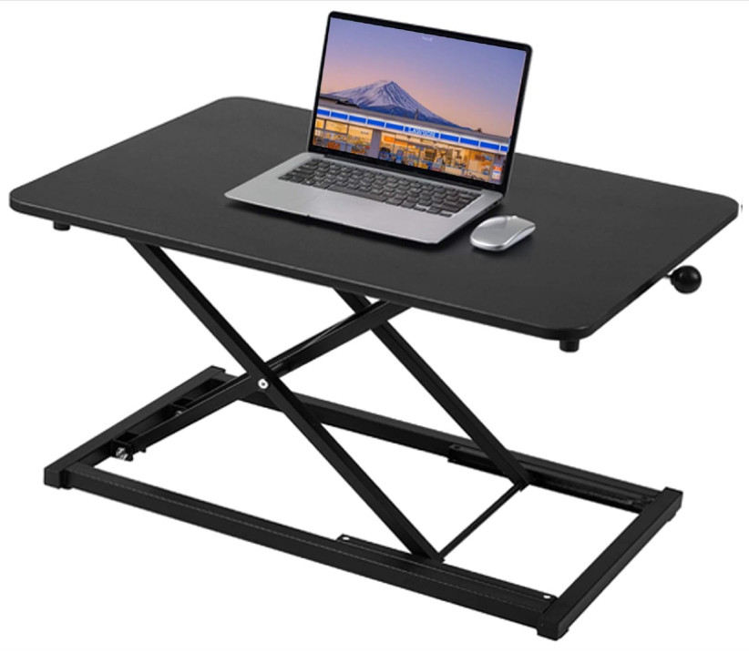Convertidor Escritorio de Pie Ajustable 23,6" con Soporte Teclado Ergonómico Neg