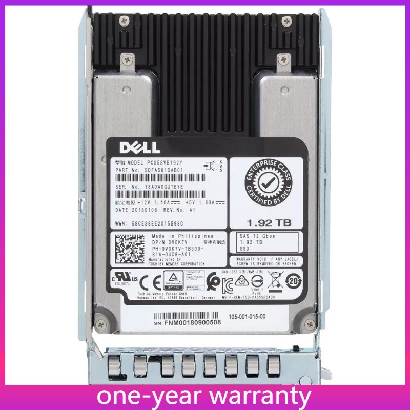 NEW 0V0K7V V0K7V DELL PX05SVB192Y 1.92TB 2.5" SAS 12G MU SSD Solid State Drive