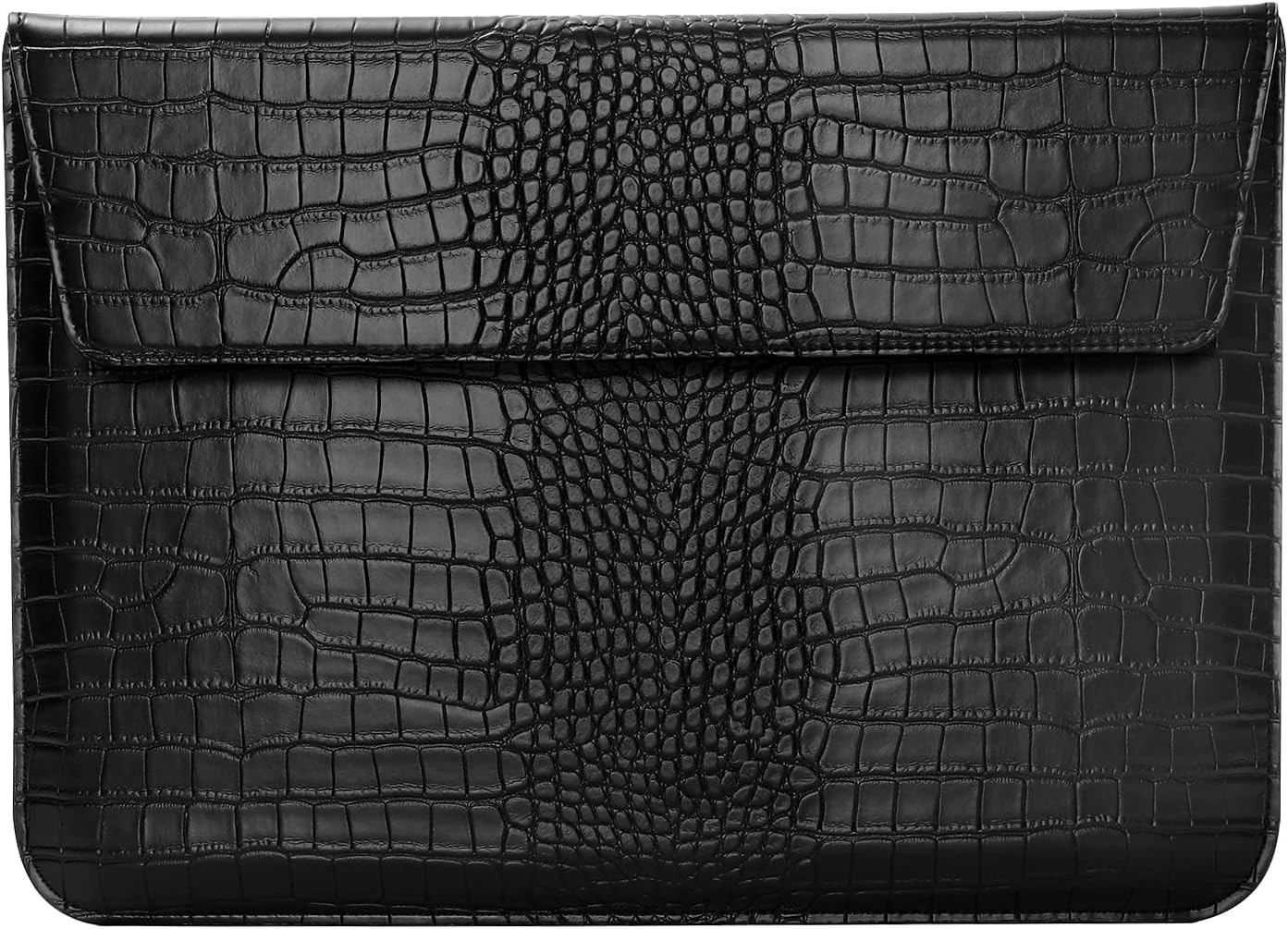 Laptop Case 13 inch, Crocodile Grain PU Leather Flap Case Bag for MacBook Neo 13