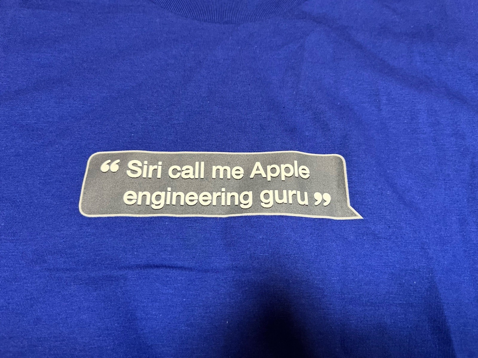 Apple logo WWDC 2012 T-SHIRT Blue XL Siri Employee Only Engineer Extra Large iOS