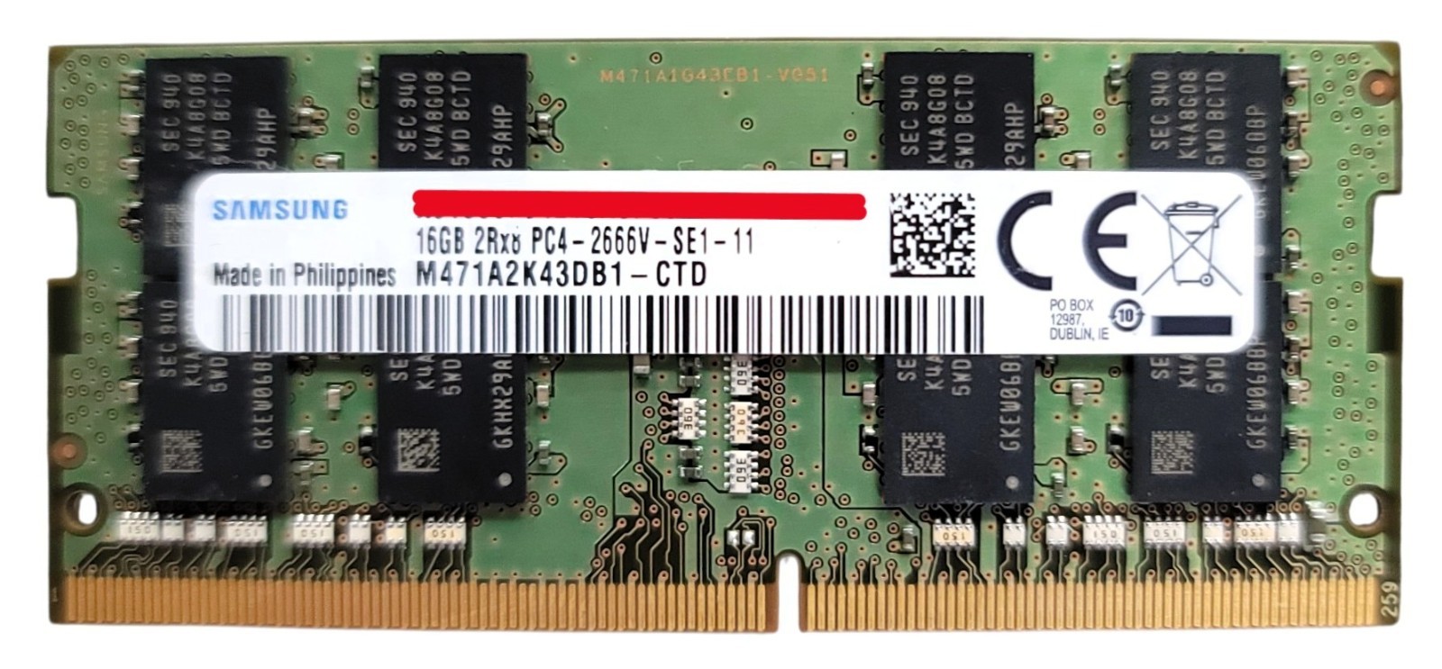 Samsung 16GB 2Rx8 PC4-2666V-SE1-11 Laptop RAM (x1)