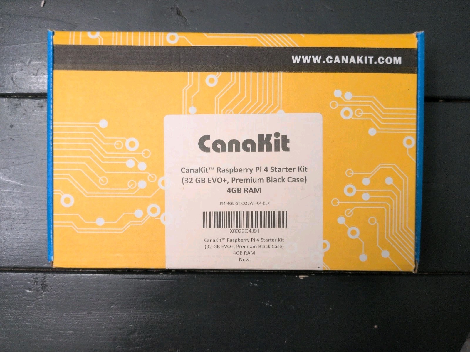 CanaKit Raspberry Pi 4 Starter Kit 4GB RAM 32GB EVO+ Premium (Black) (Open Box)