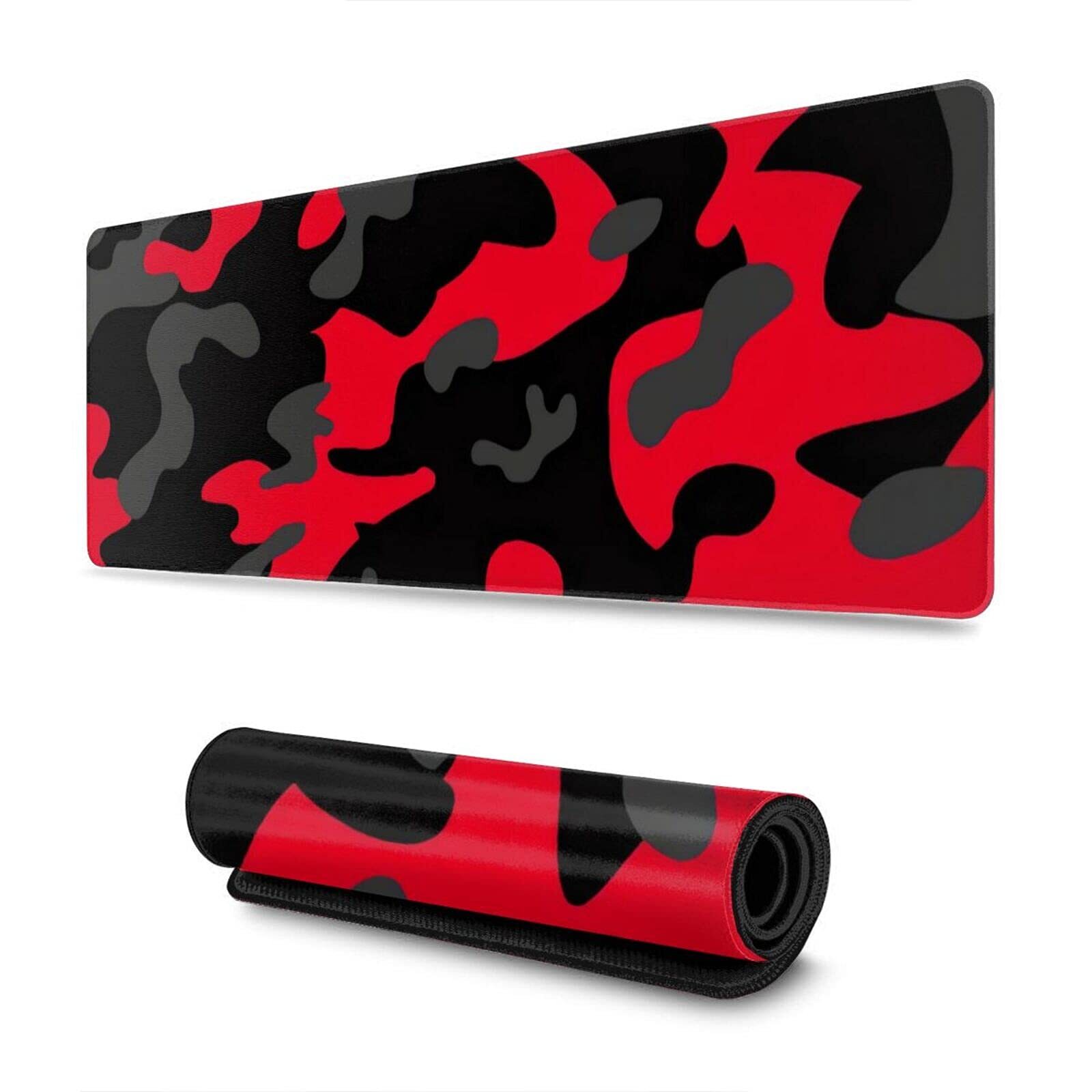 Red & Black Gaming Mouse Pad Camo Camouflage Large XL Desk Mat Computer PC