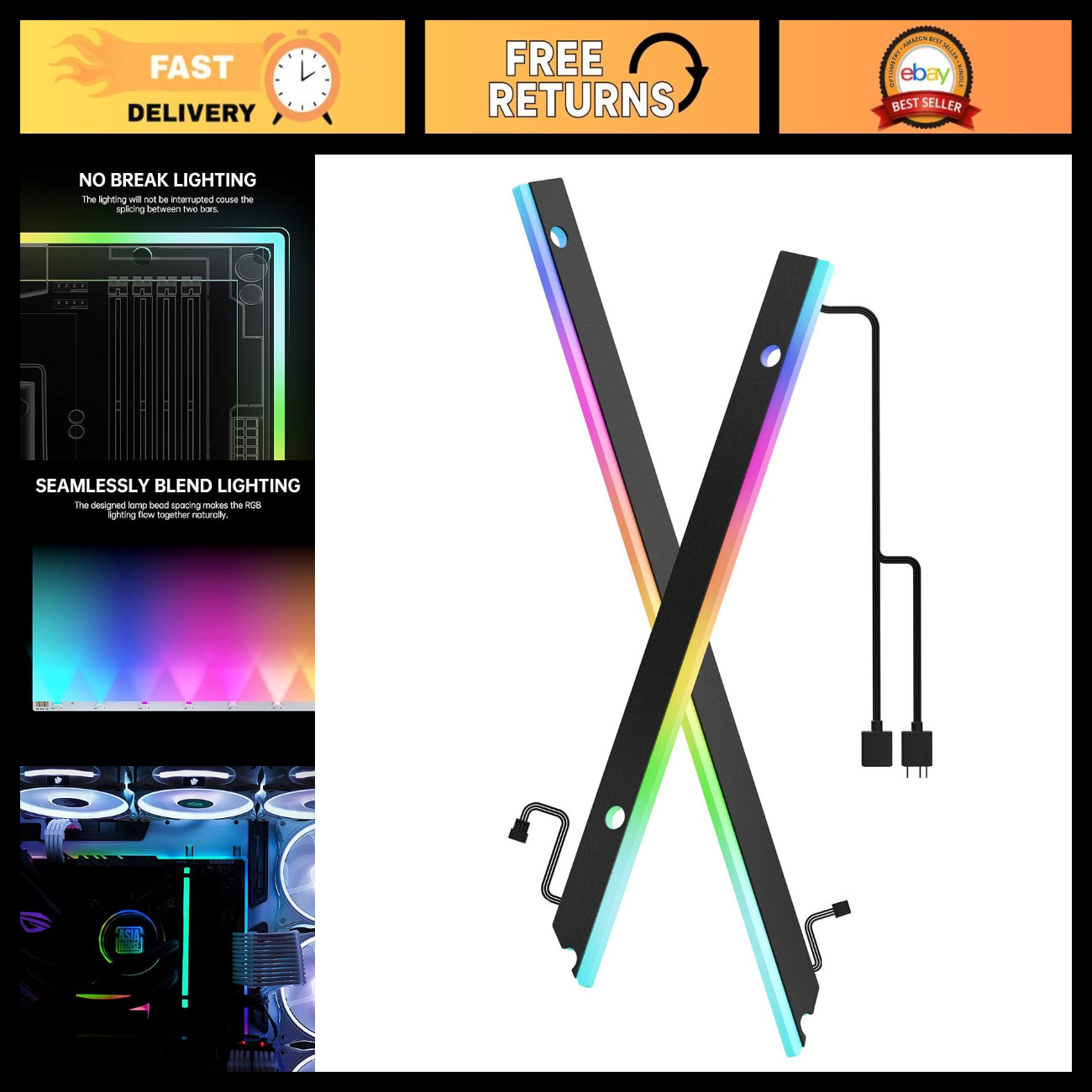 ARGB Light Strip for Motherboard - 28 Addressable RGB, 5V 3-pin, Aura Sync, PC L