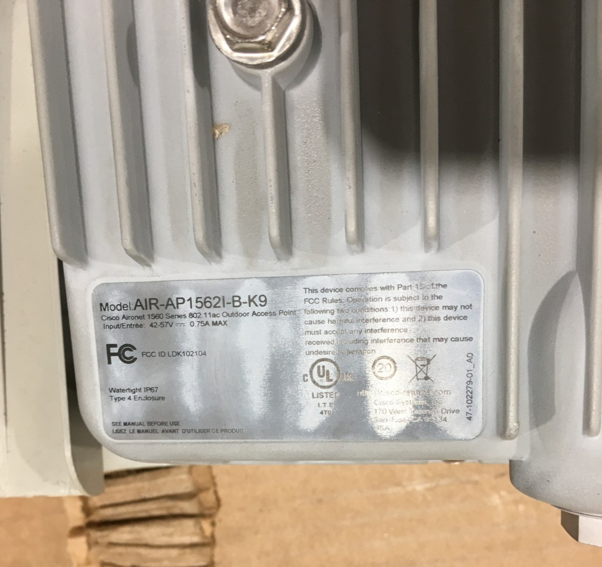 CISCO AIR-AP1562I-B-K9 Aironet Outdoor Access Point