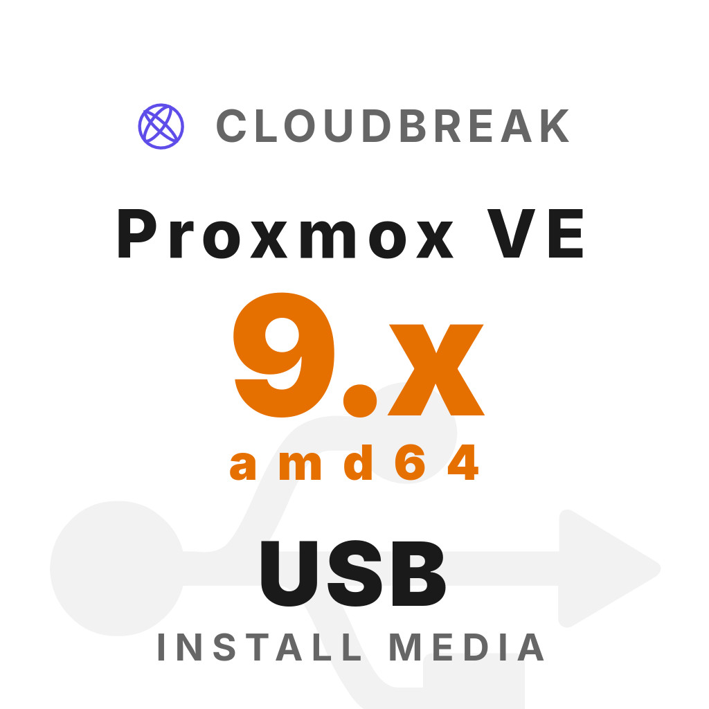 Proxmox VE 9.x amd64 Bootable/Live Install USB NEW