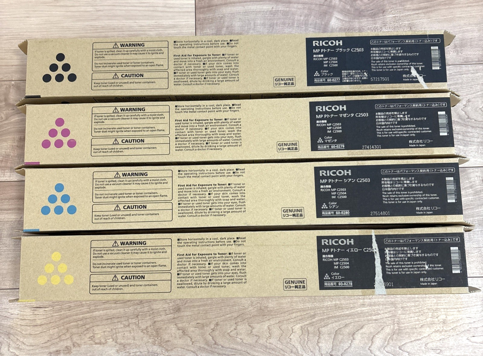 Genuine Ricoh MP C2503 C2504 C2500 Toner Cartridge Full Set 841918 841919 841920