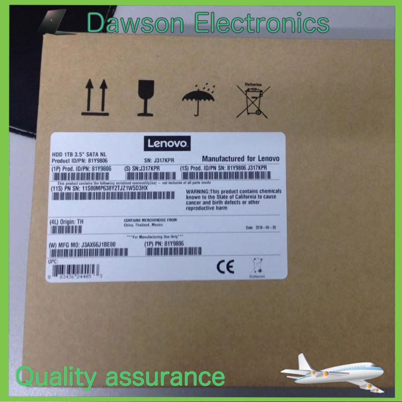 New 81Y9807 81Y9806 81Y3867 Lenovo 1TB 7.2K RPM 6Gb/s 3.5" SATAII HDD Hard Drive