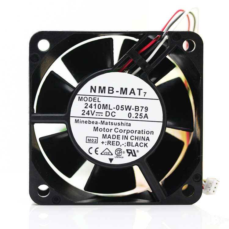 NMB 2410ML-05W-B79 6025 6CM 24V 0.25A 3-pin stop warning inverter fan