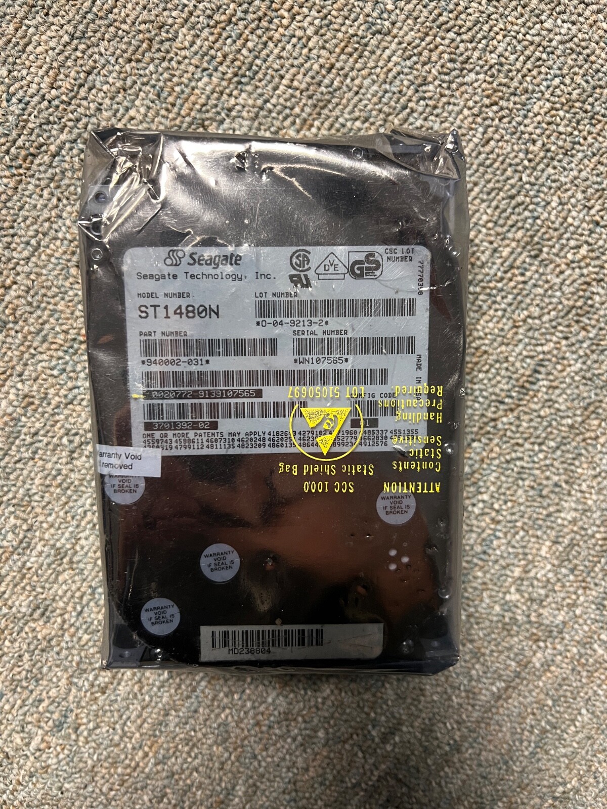 **NEW SEALED** Seagate ST1480 410 MB 4400 RPM 3.5" Hard Drive