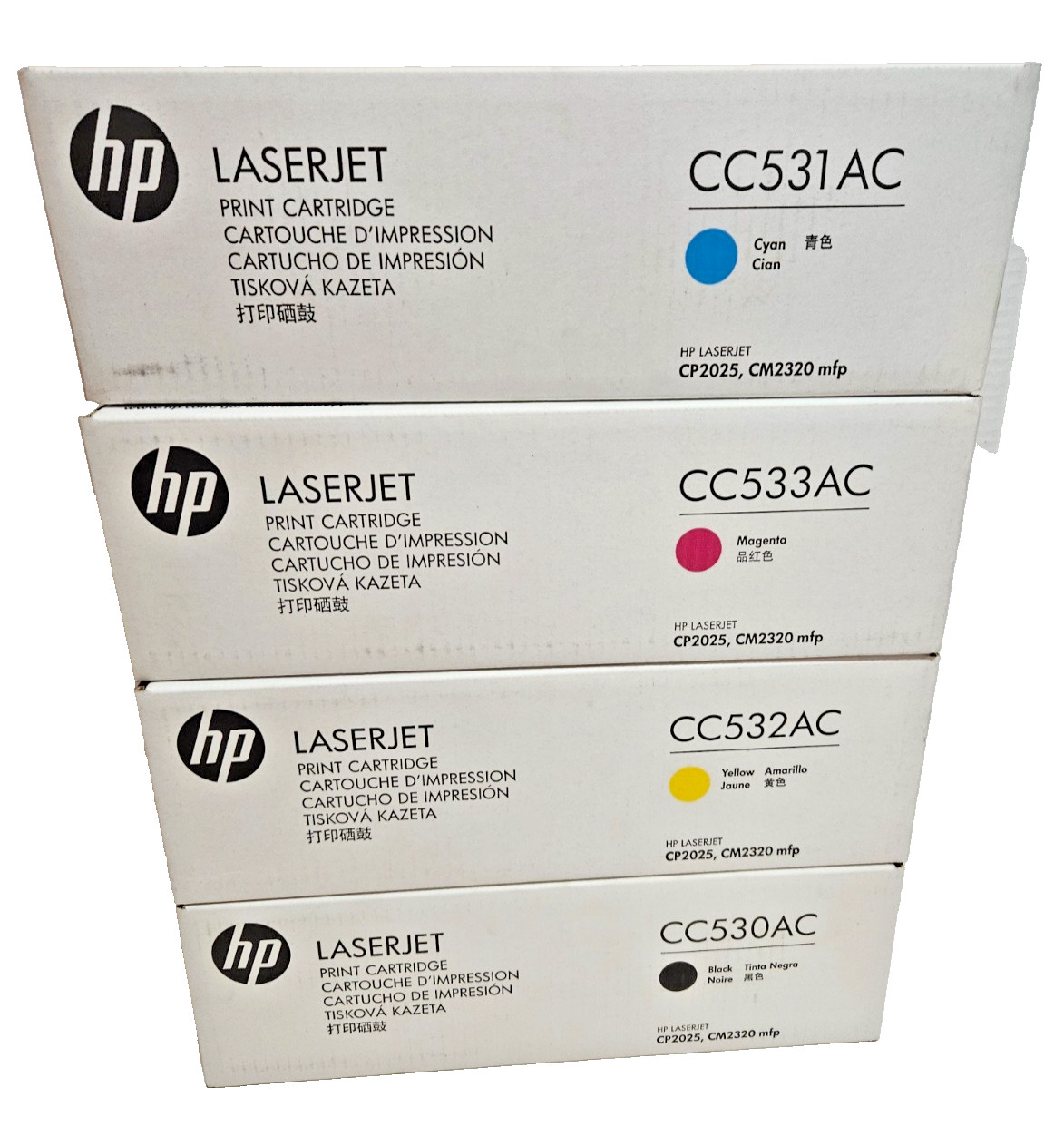 HP 304A CC530AC-531AC-532AC-533AC Toner Set LaserJet CP2025 CM2320 Genuine -CMYB