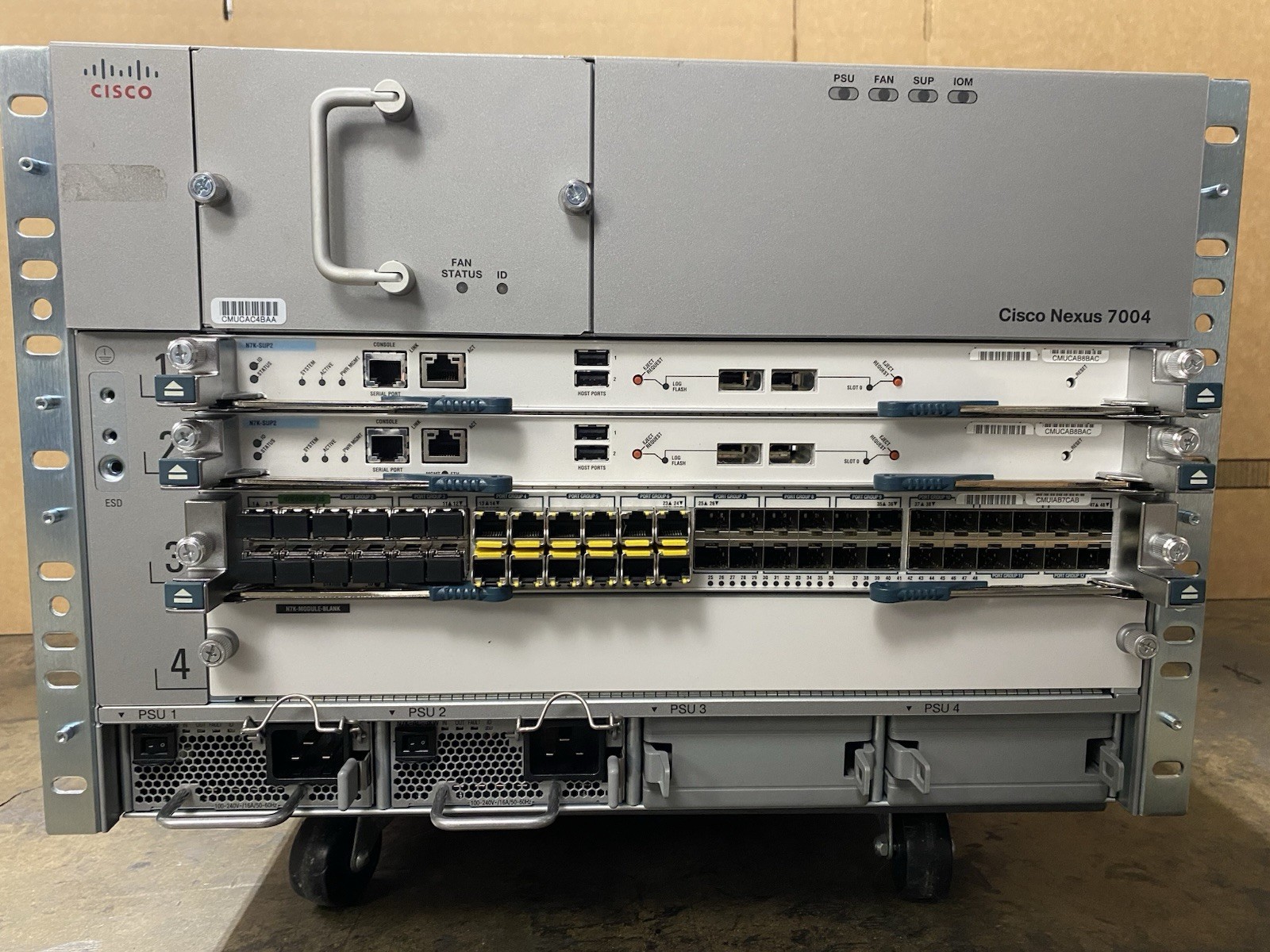 Cisco Nexus N7K-C7004 4-Slot Chassis 2x SUP2, F248XP-25E, 2PSU & Fans
