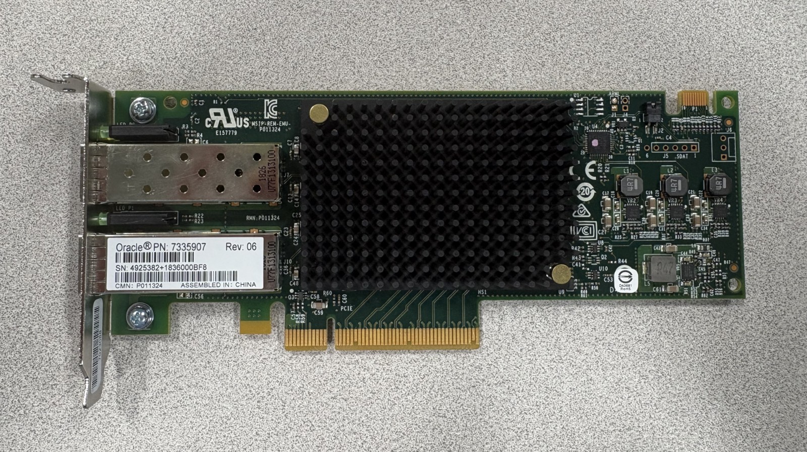 7335907 ORACLE Dual Port 32Gbps Fibre Channel HBA Emulex,  Avago 32GB SFP avail