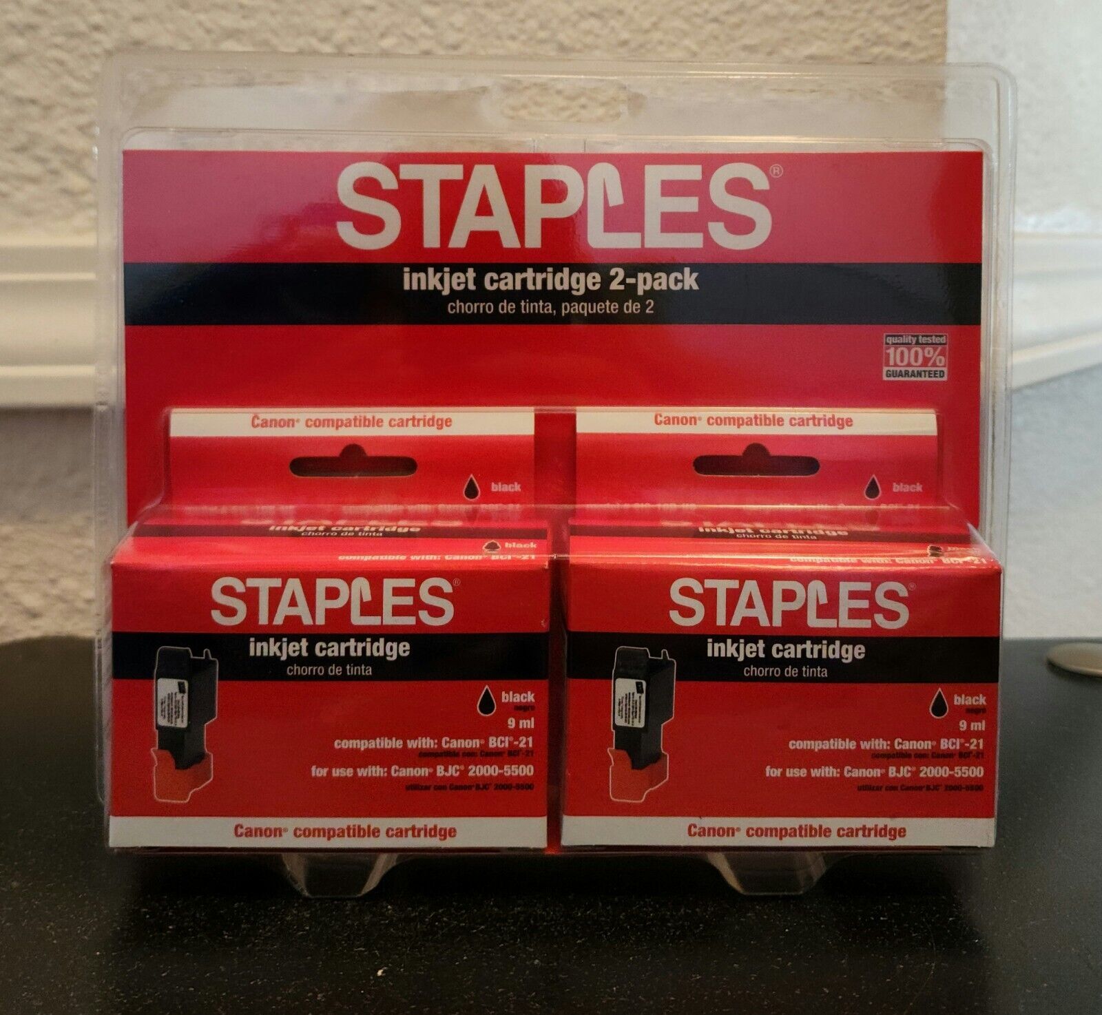 Staples Inkjet Cartridge 2-Pack Black 9ml 2000-5500