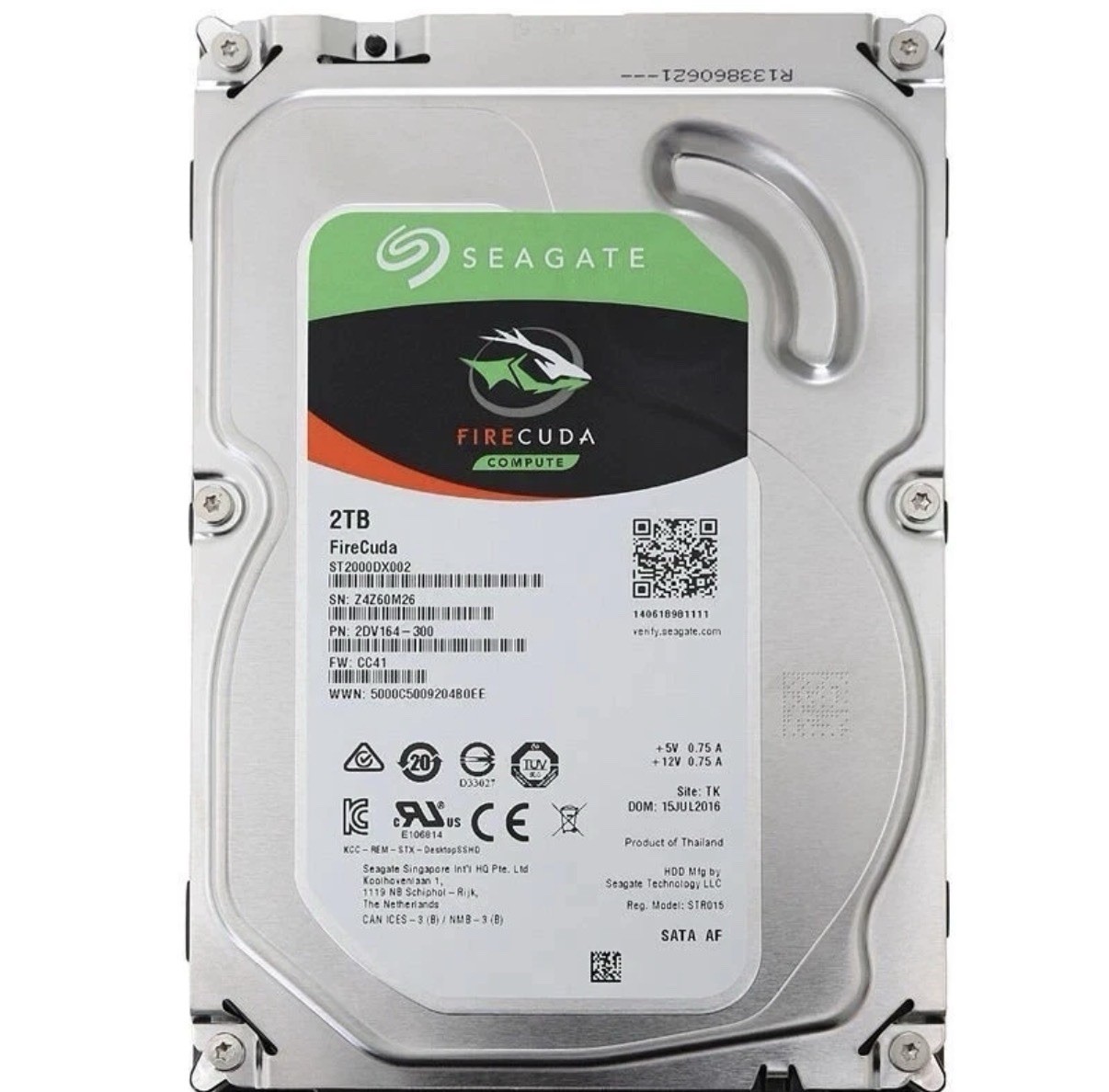 Seagate FireCuda 2TB Internal 3.5" (ST2000DX002) SSHD (Solid State Hybrid Drive)