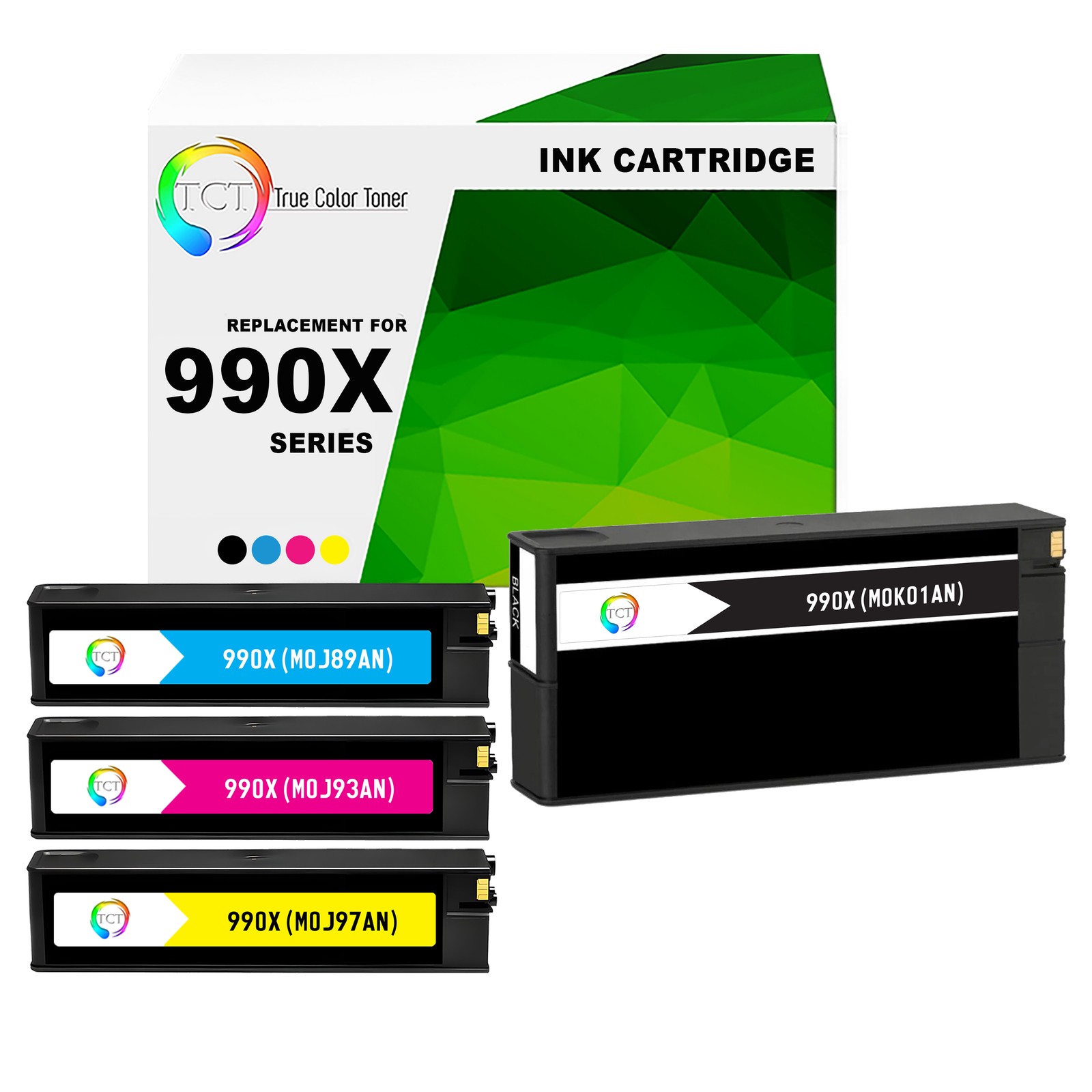 4Pk TCT Premium 990X B C M Y High Yield Compatible for HP Pro 750 772 Ink