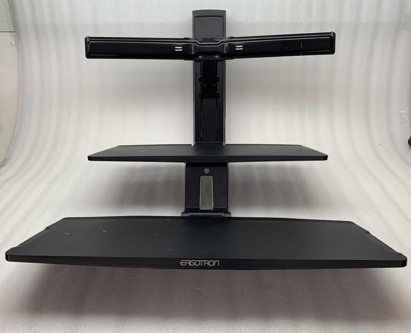 WorkFit-C, Single LD Sit-Stand Workstation with Worksurface Black
