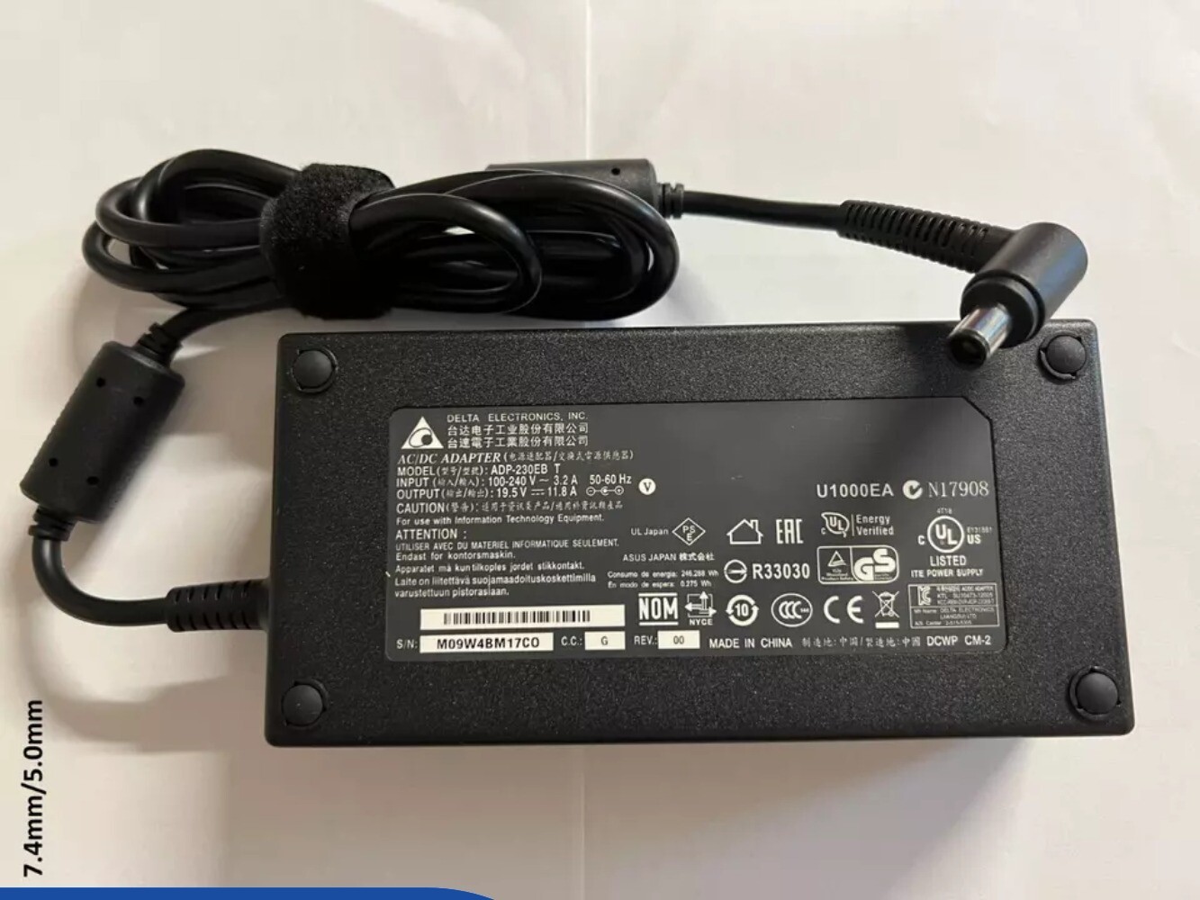 1PC NEW Original Delta 230W ADP-230EB T Charger for ASUS G750JH-DB71 Laptop+Cord