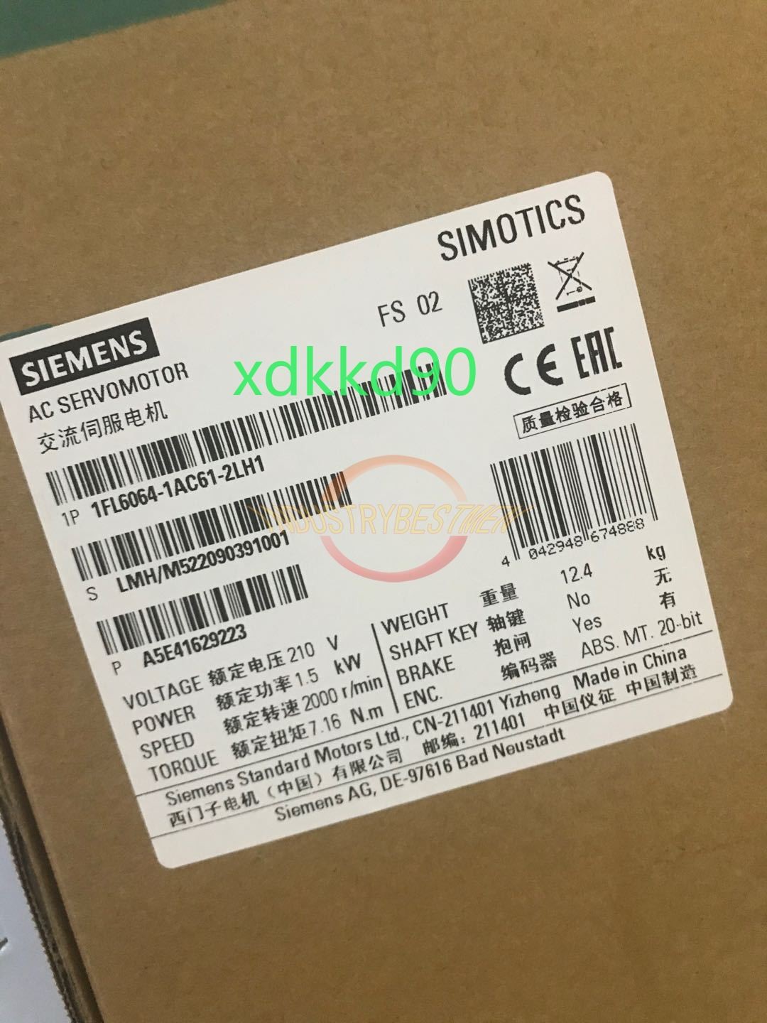 1PCS siemens 1FL6064-1AC61-2LH1 servo motor New FedEx or DHL