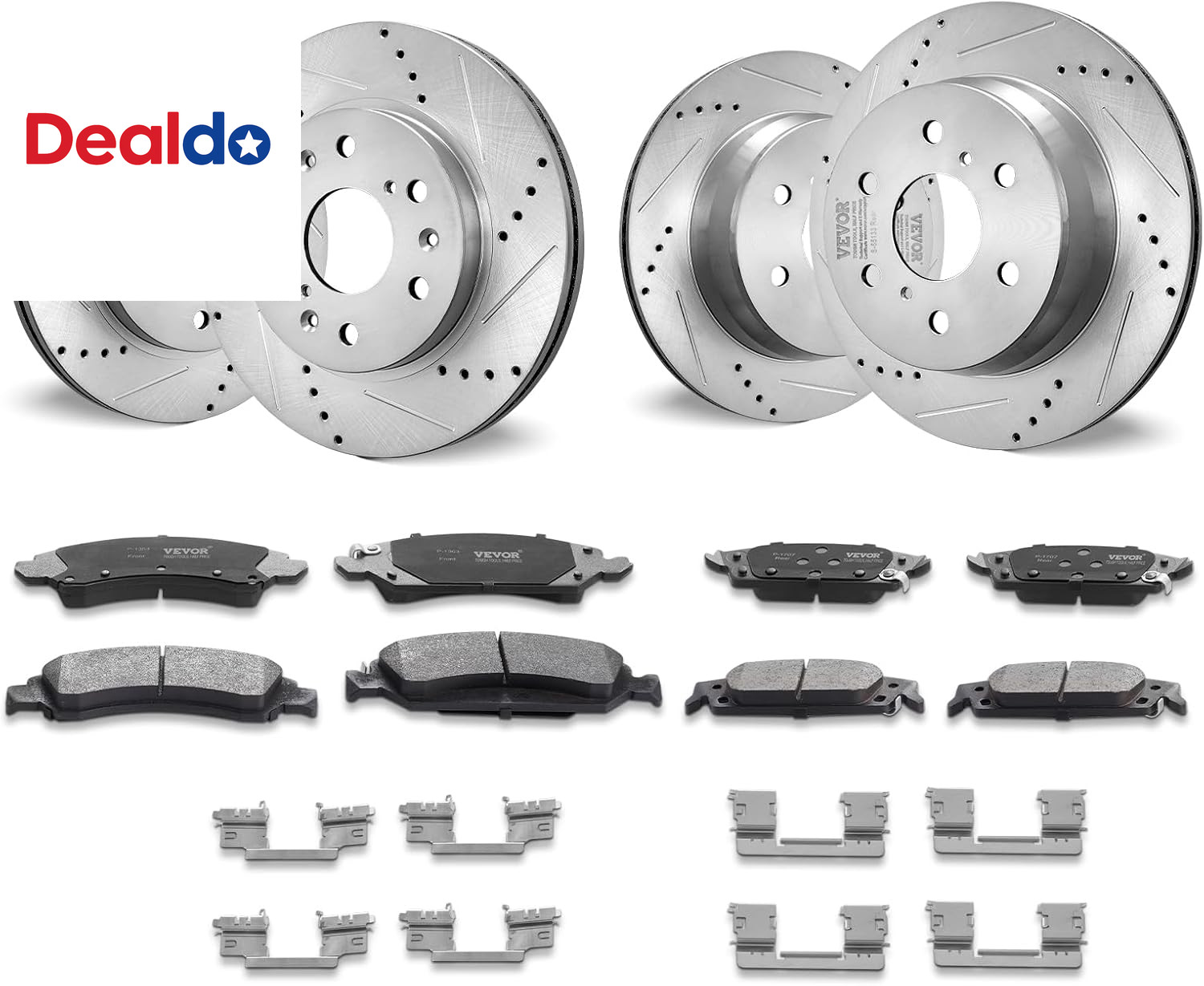 Front Rear Brake Kit for 2014-2018 Chevy Silverado GMC Sierra 1500, 2015-2020 Su