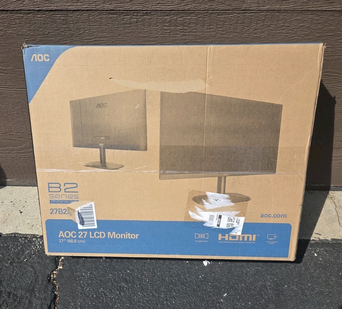 AOC 27" Full HD 1920x1080 Monitor IPS Panel 5ms FlickerFree HDMI/VGA 27E1H