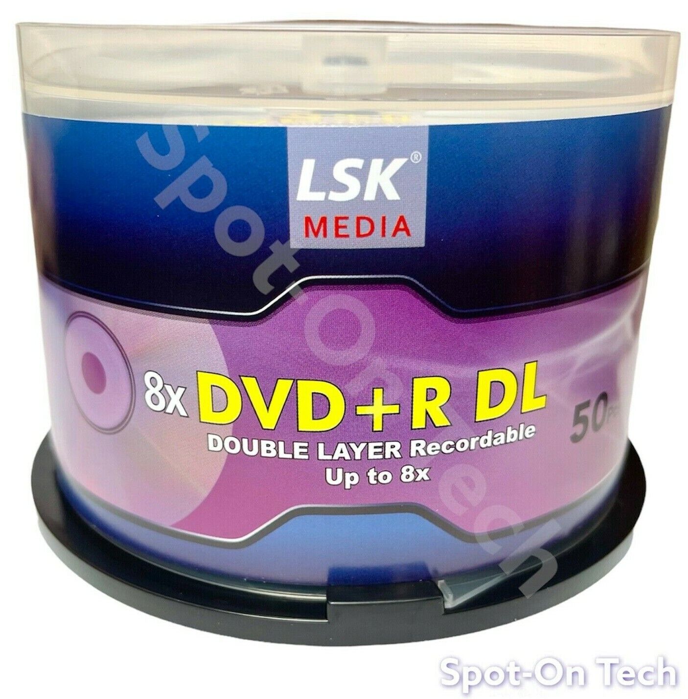 50 LSK DVD DVD+R DL 8x Dual Double Layer Logo 8.5GB 240Min - Dup hp Grade A