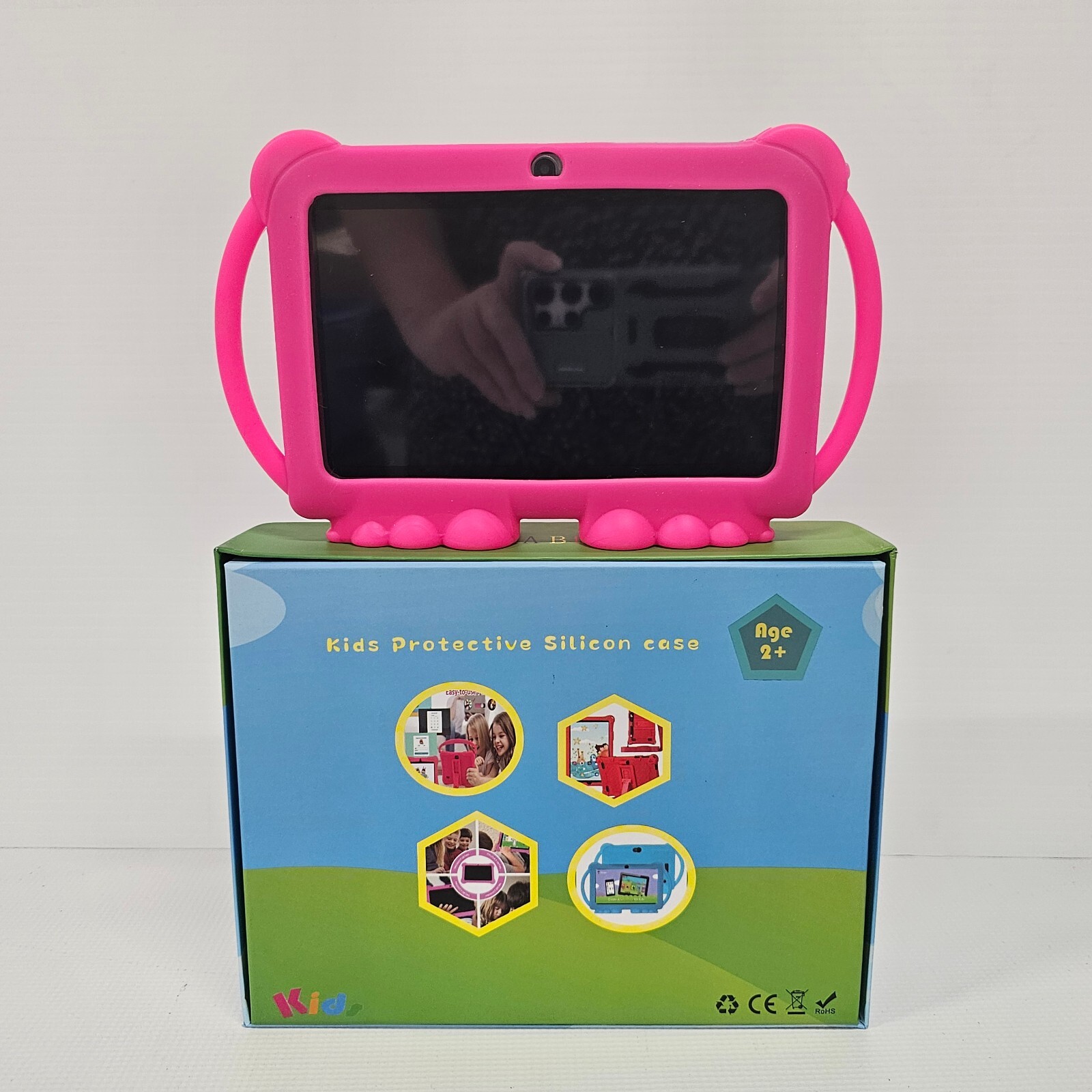 Kids Tablet 7" Android 32GB Q88 Bundle - Pink Case w/ Feet