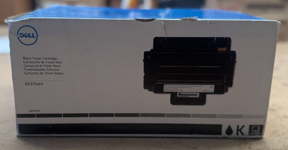 Genuine Dell RFPPW Same as C7D6F Black Toner Cartridge for B2375DFW/ B2375DNF
