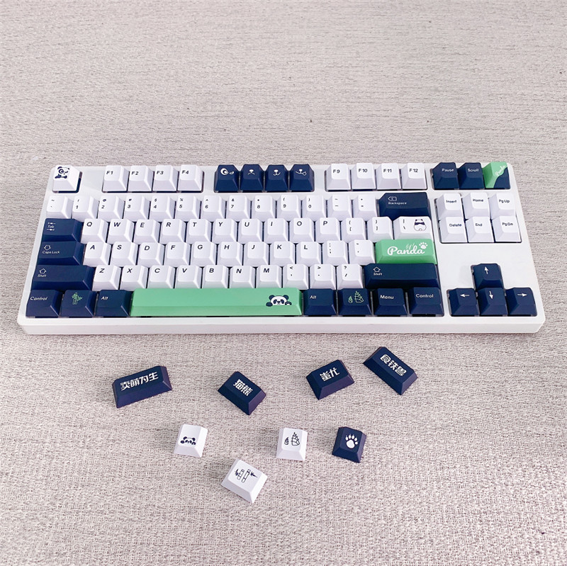 Panda Theme Kawaii  Keycap 130 Keys Cherry Profile PBT For MX