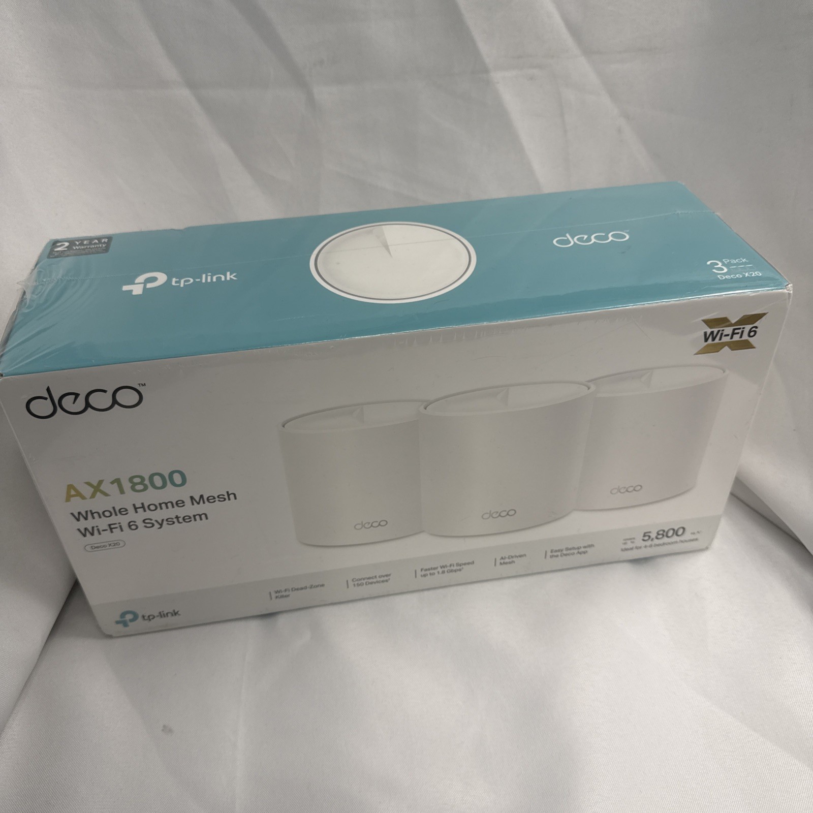 TP-Link Deco X20( 3-Pack) AX1800 Whole Home Mesh Wi-Fi 6 System New Sealed